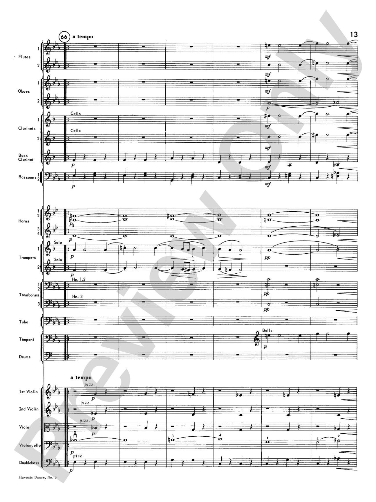 Slavonic Dance No. 3: Full Orchestra Conductor Score & Parts