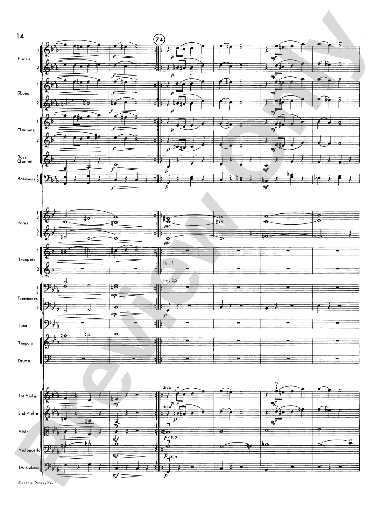 Slavonic Dance No. 3: Full Orchestra Conductor Score & Parts