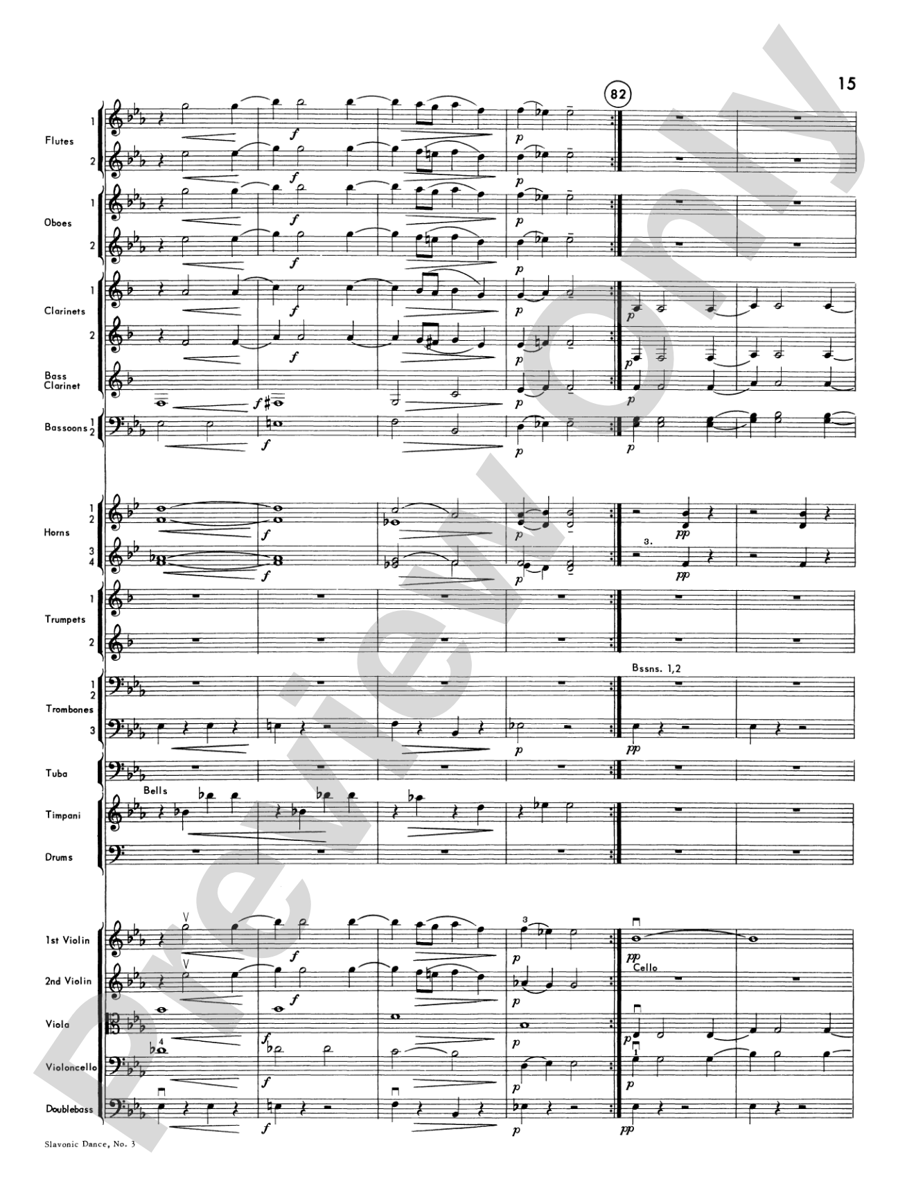 Slavonic Dance No. 3: Full Orchestra Conductor Score & Parts