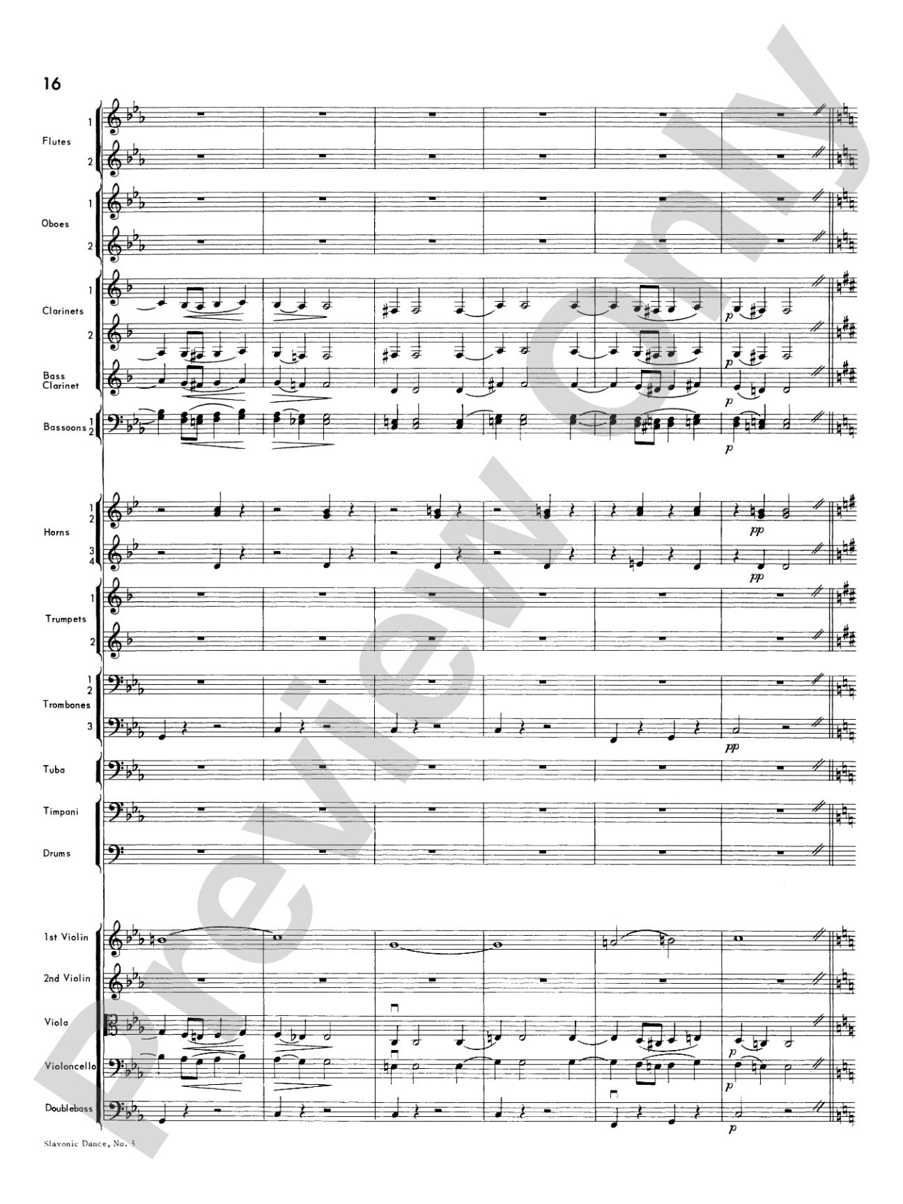 Slavonic Dance No. 3: Full Orchestra Conductor Score & Parts