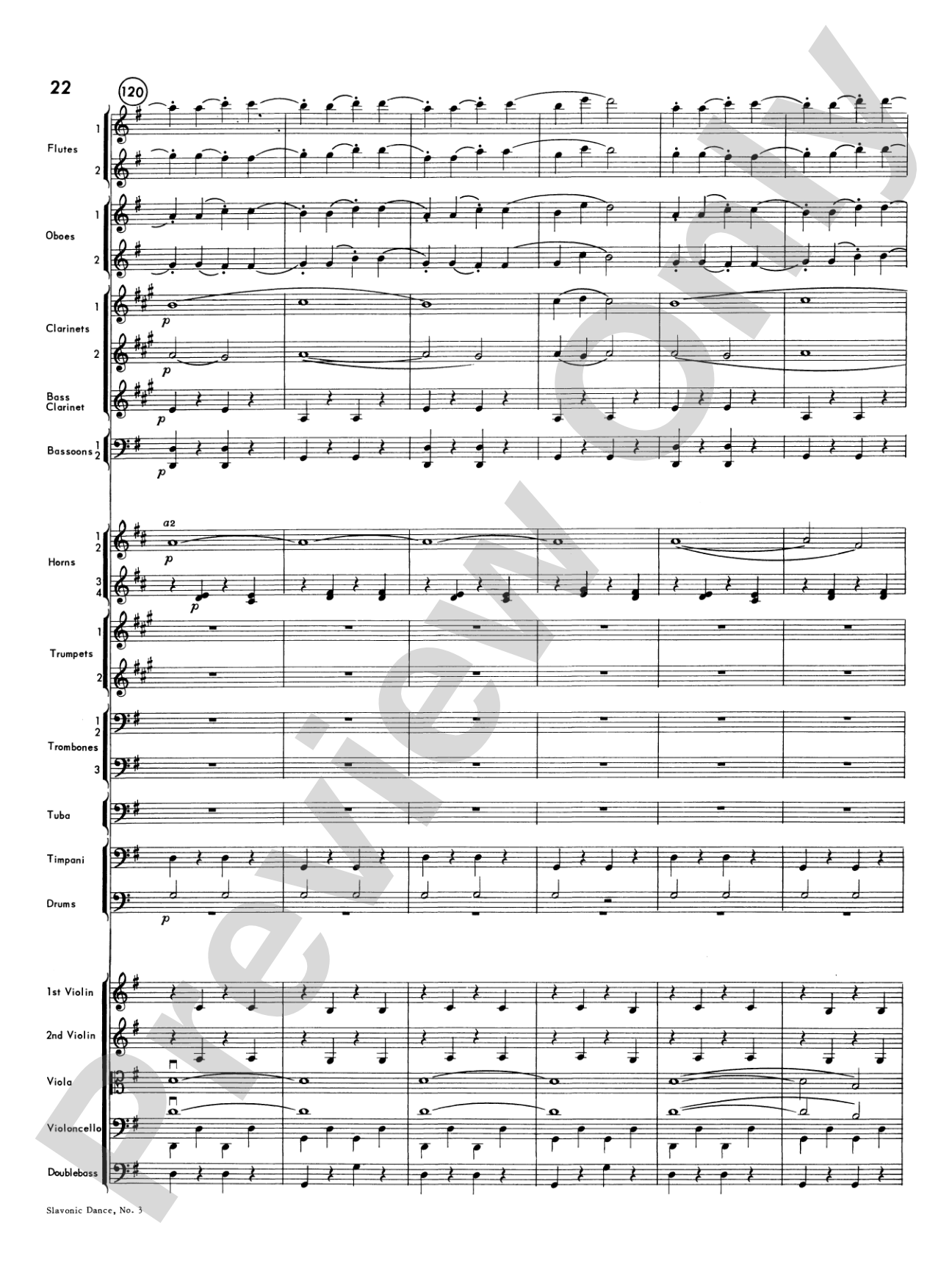 Slavonic Dance No. 3: Full Orchestra Conductor Score & Parts