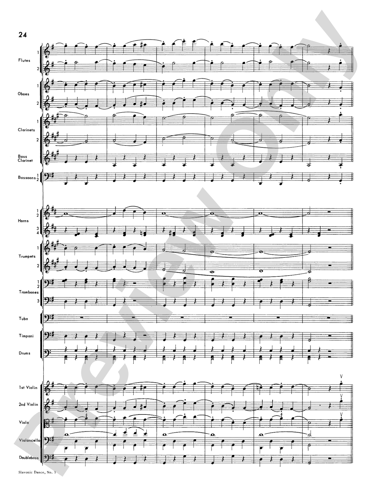 Slavonic Dance No. 3: Full Orchestra Conductor Score & Parts