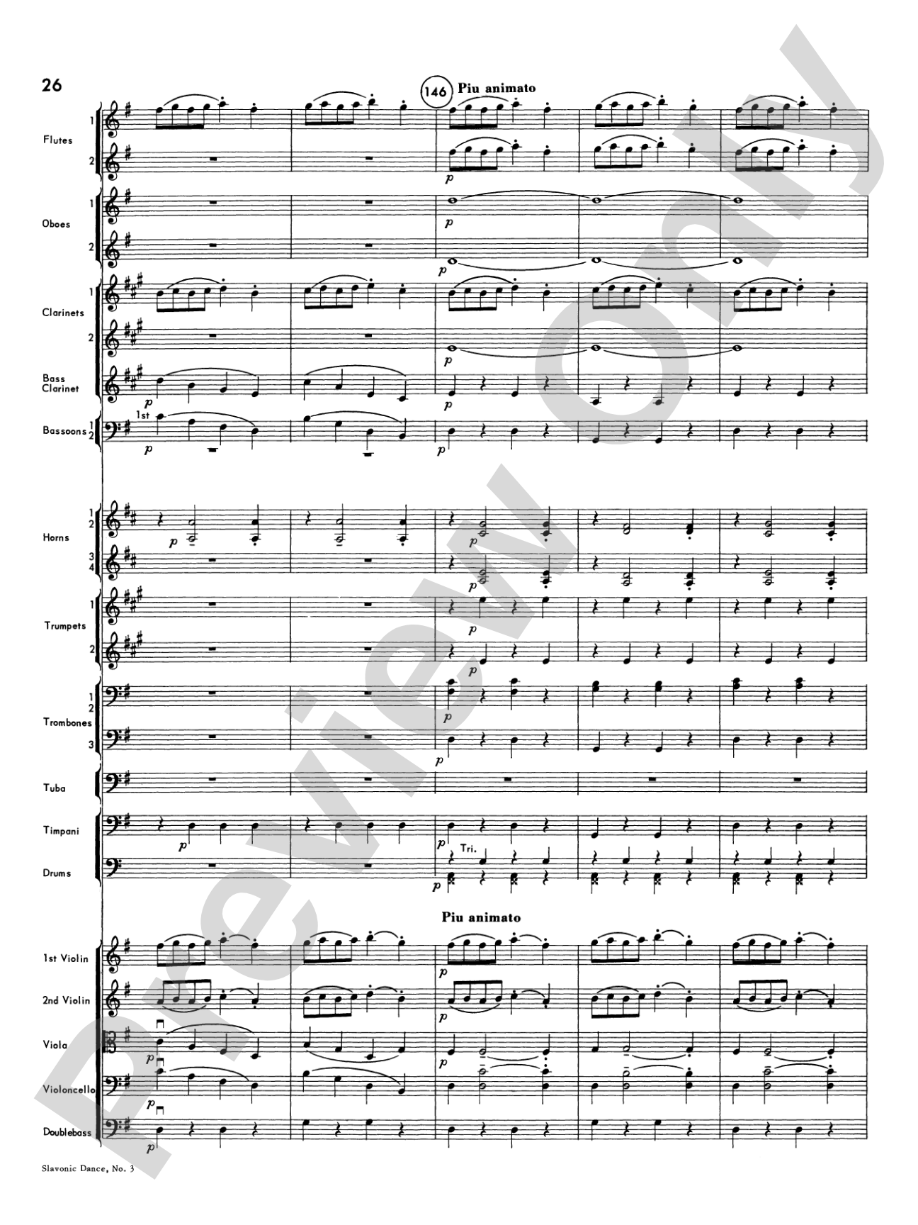 Slavonic Dance No. 3: Full Orchestra Conductor Score & Parts