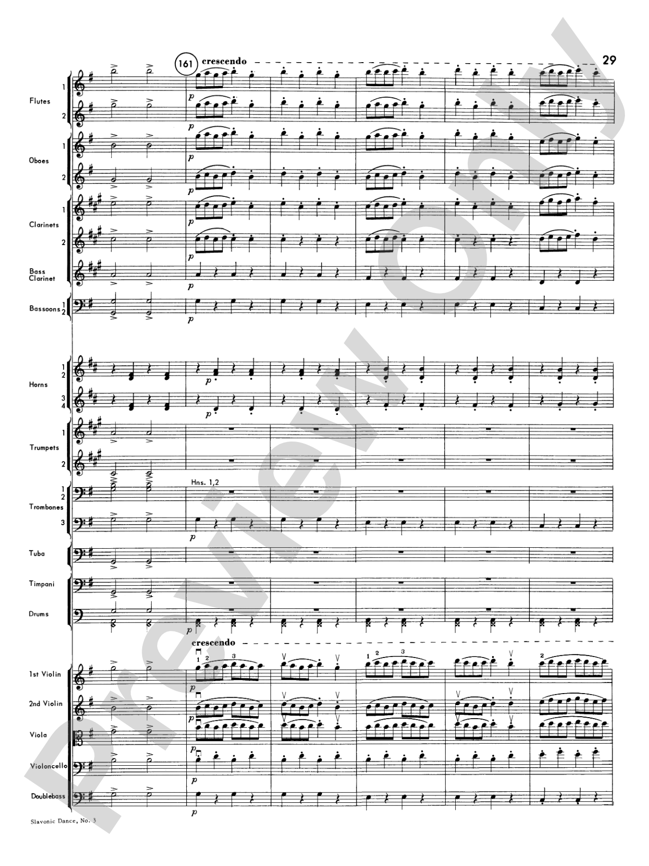 Slavonic Dance No. 3: Full Orchestra Conductor Score & Parts