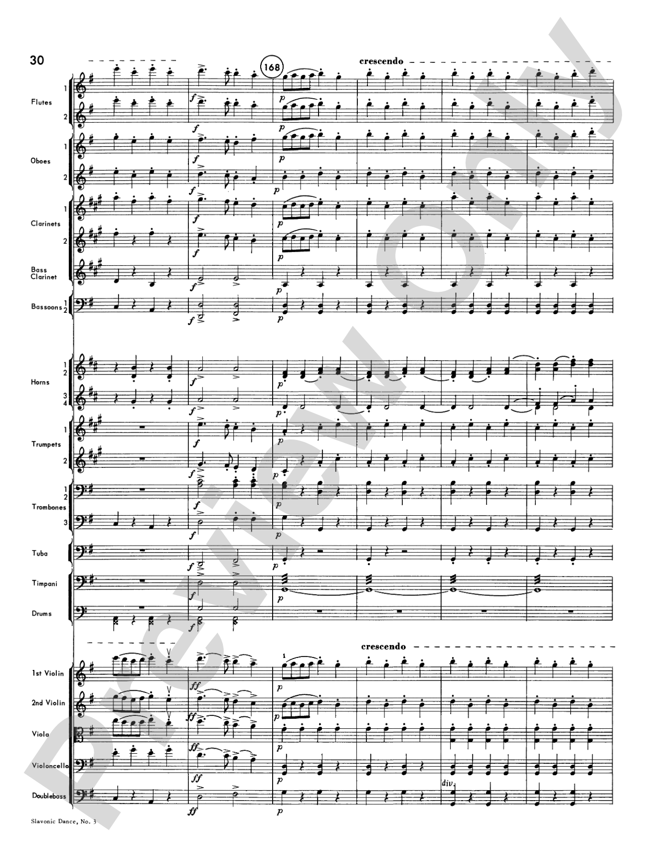 Slavonic Dance No. 3: Full Orchestra Conductor Score & Parts