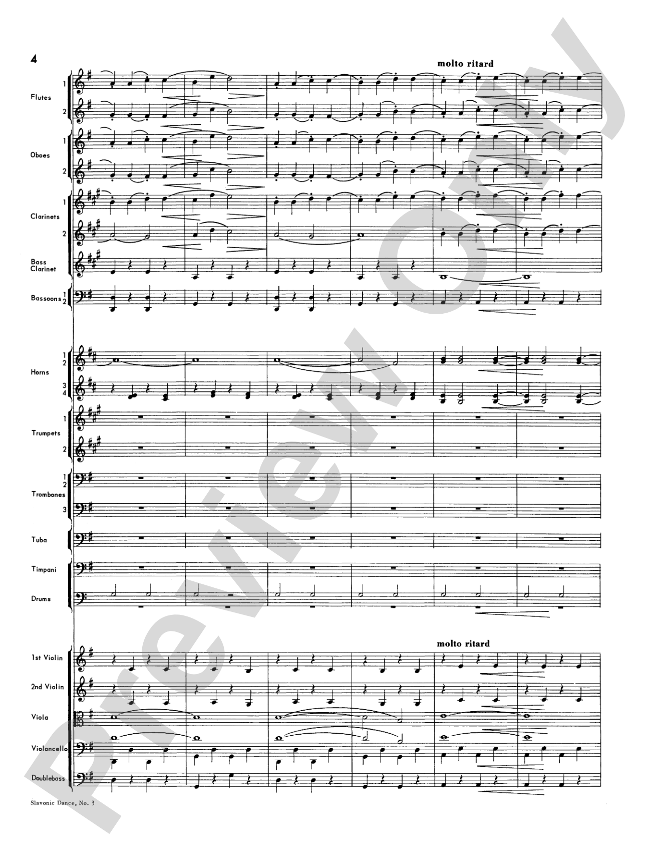 Slavonic Dance No. 3: Full Orchestra Conductor Score & Parts