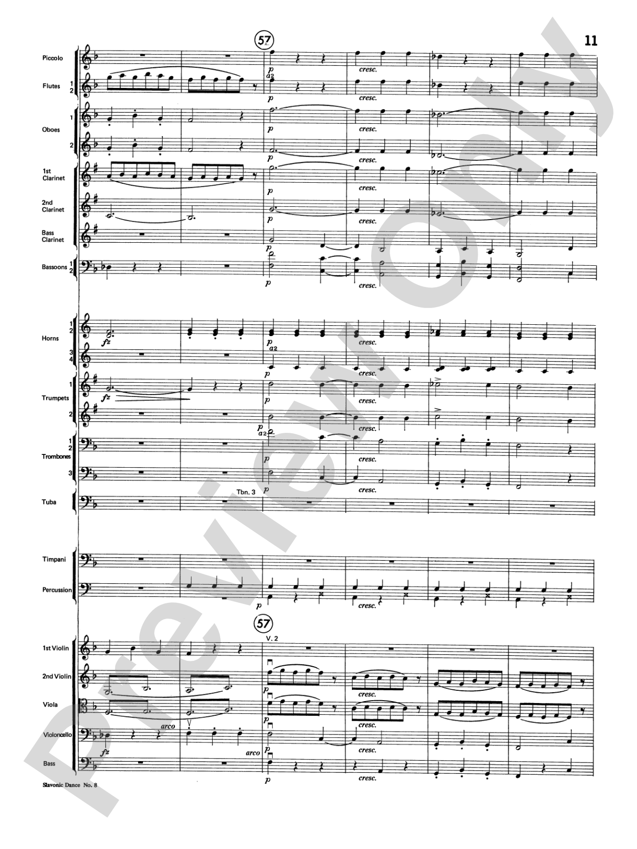 Slavonic Dance No. 8: Full Orchestra Conductor Score & Parts