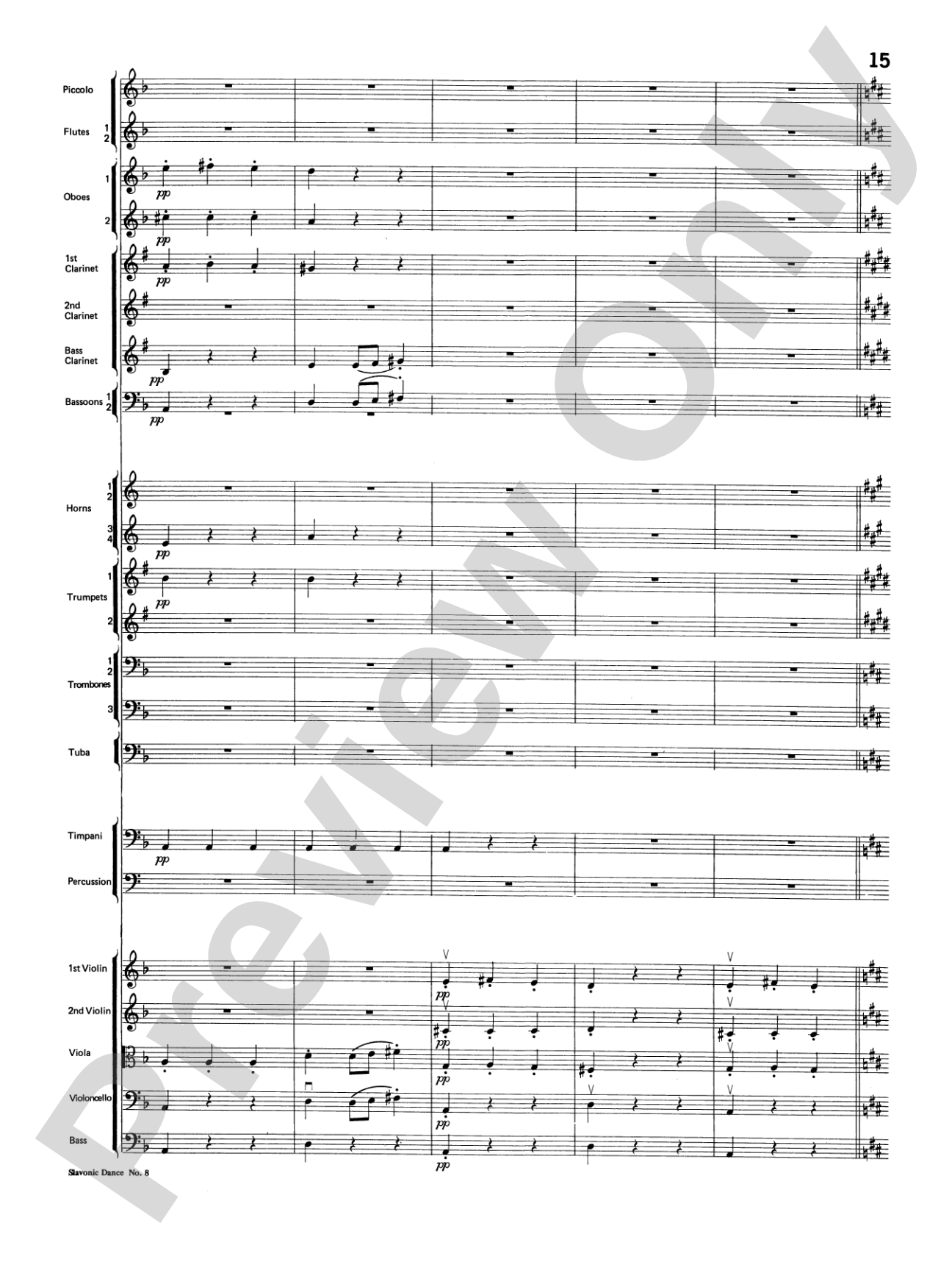 Slavonic Dance No. 8: Full Orchestra Conductor Score & Parts