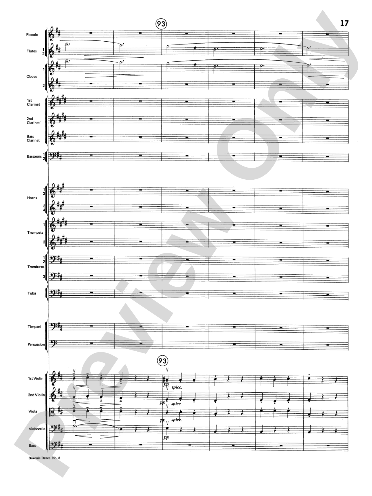 Slavonic Dance No. 8: Full Orchestra Conductor Score & Parts