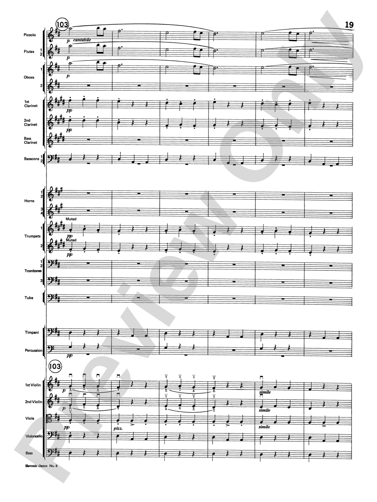 Slavonic Dance No. 8: Full Orchestra Conductor Score & Parts