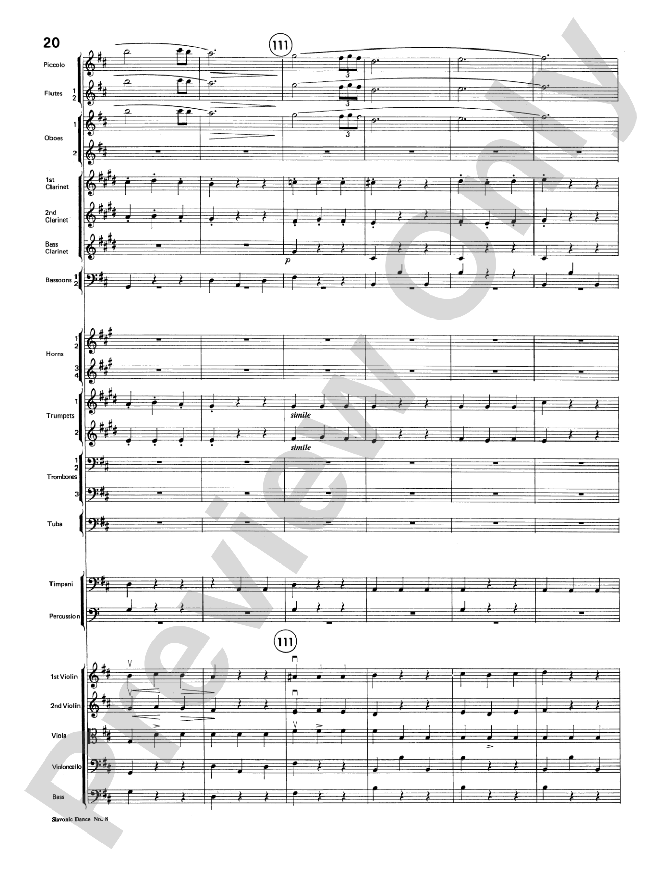 Slavonic Dance No. 8: Full Orchestra Conductor Score & Parts