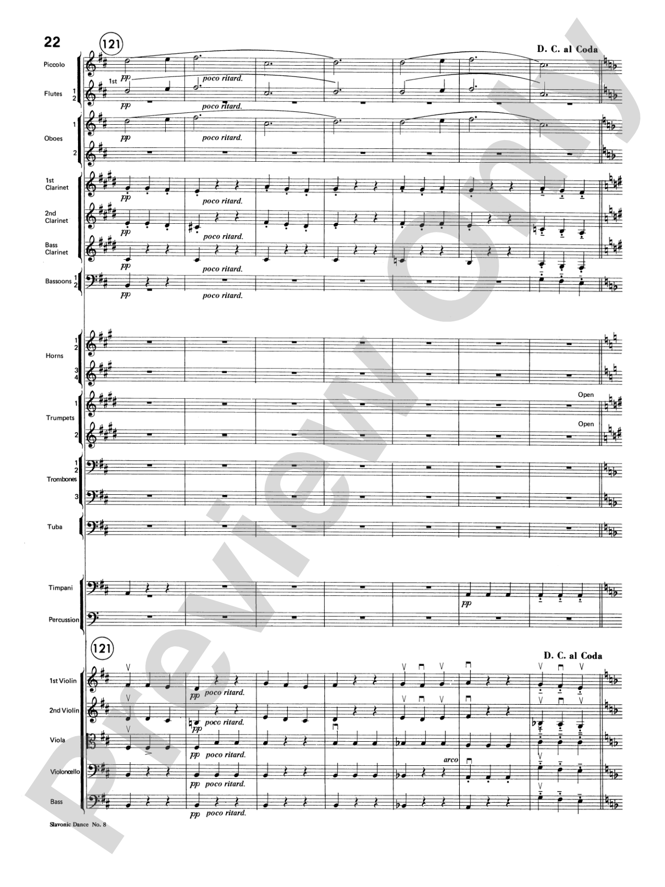 Slavonic Dance No. 8: Full Orchestra Conductor Score & Parts