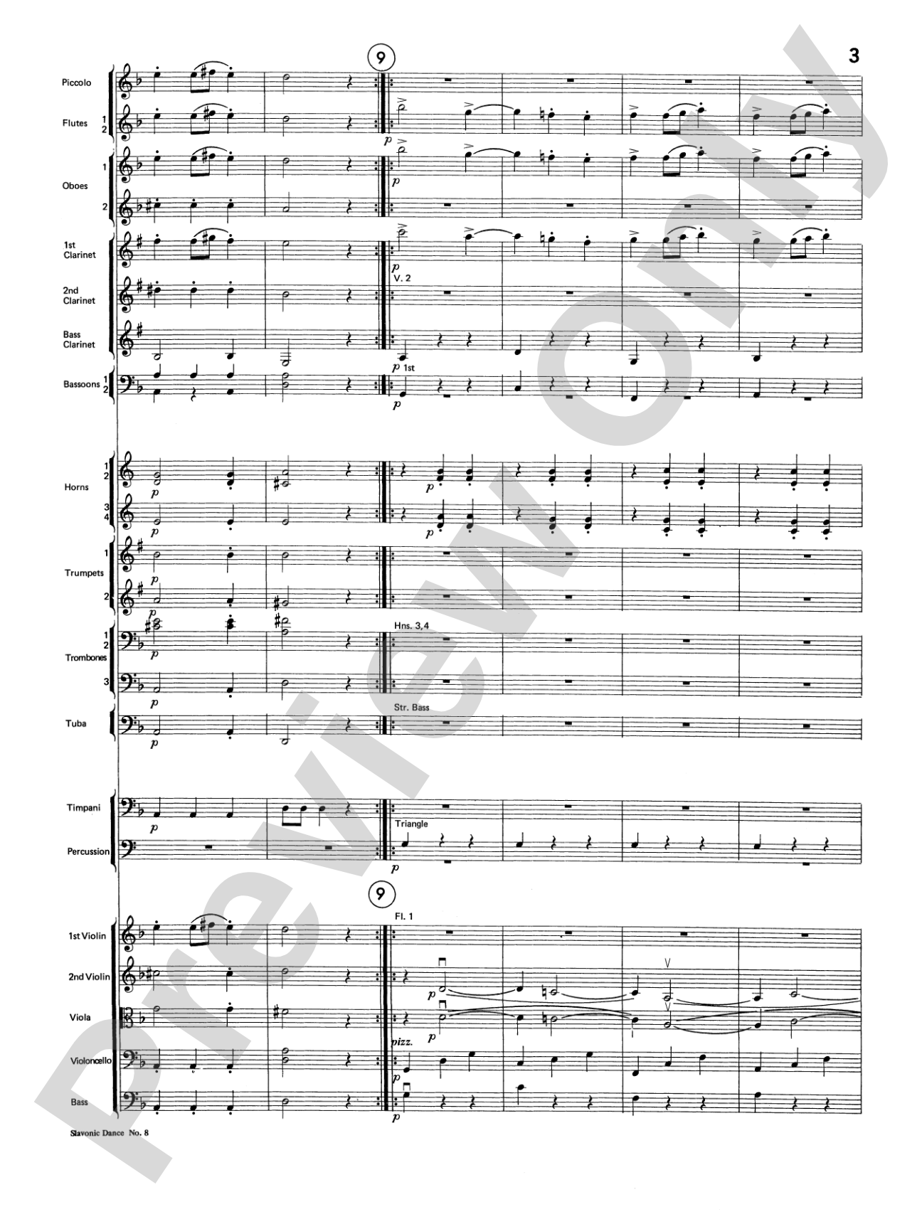 Slavonic Dance No. 8: Full Orchestra Conductor Score & Parts