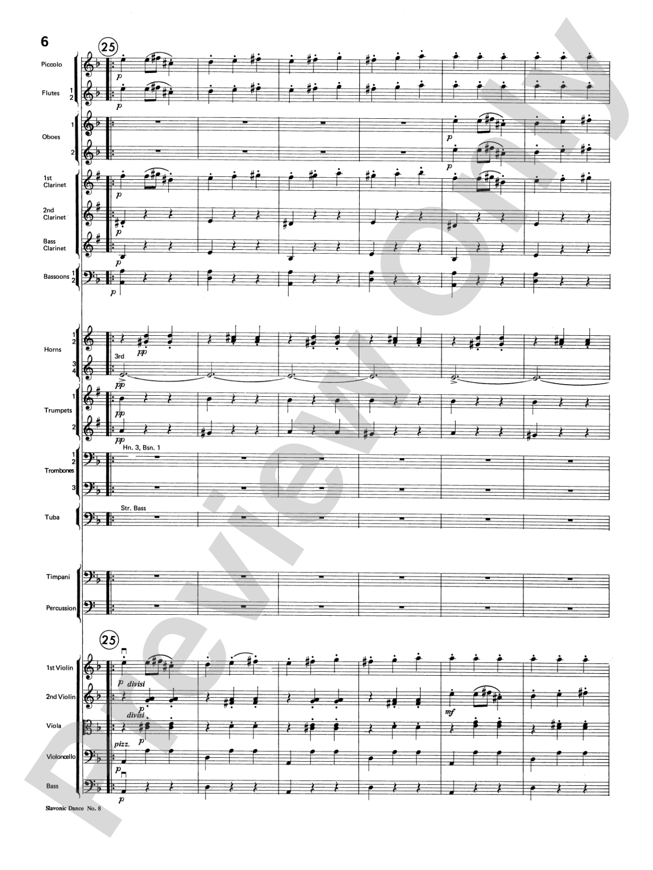 Slavonic Dance No. 8: Full Orchestra Conductor Score & Parts