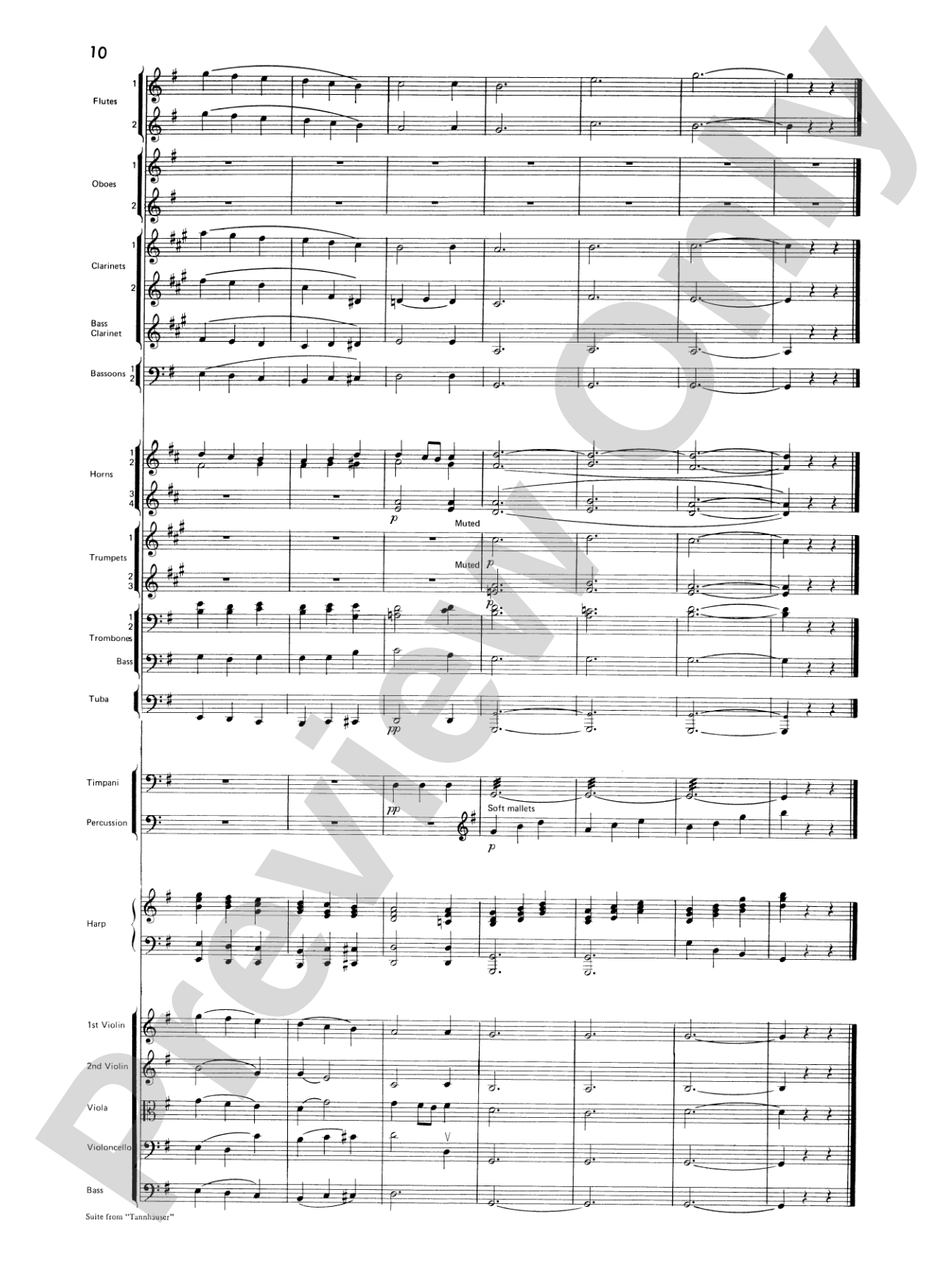 Suite from Tannhäuser: Full Orchestra Conductor Score & Parts