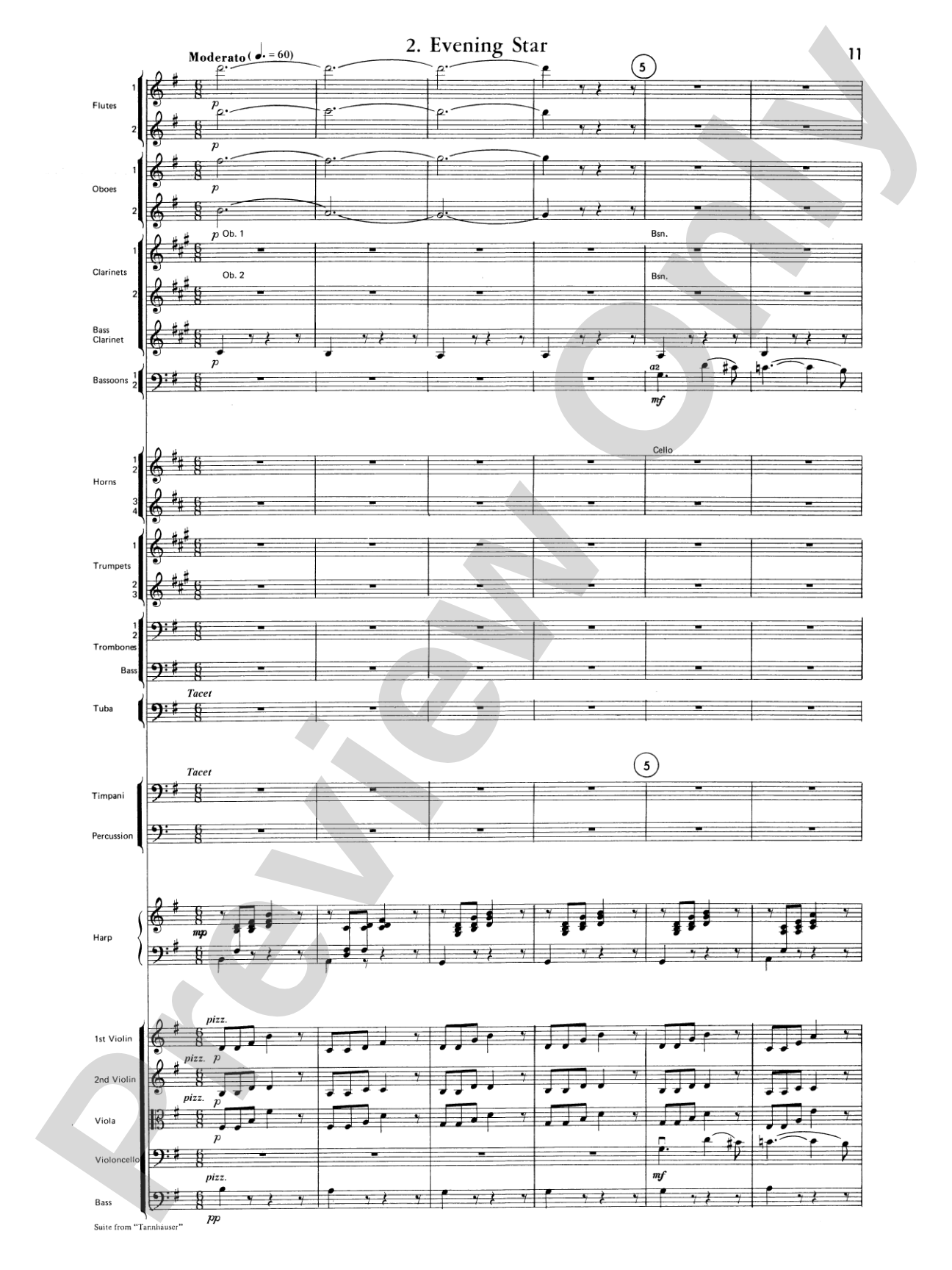 Suite from Tannhäuser: Full Orchestra Conductor Score & Parts