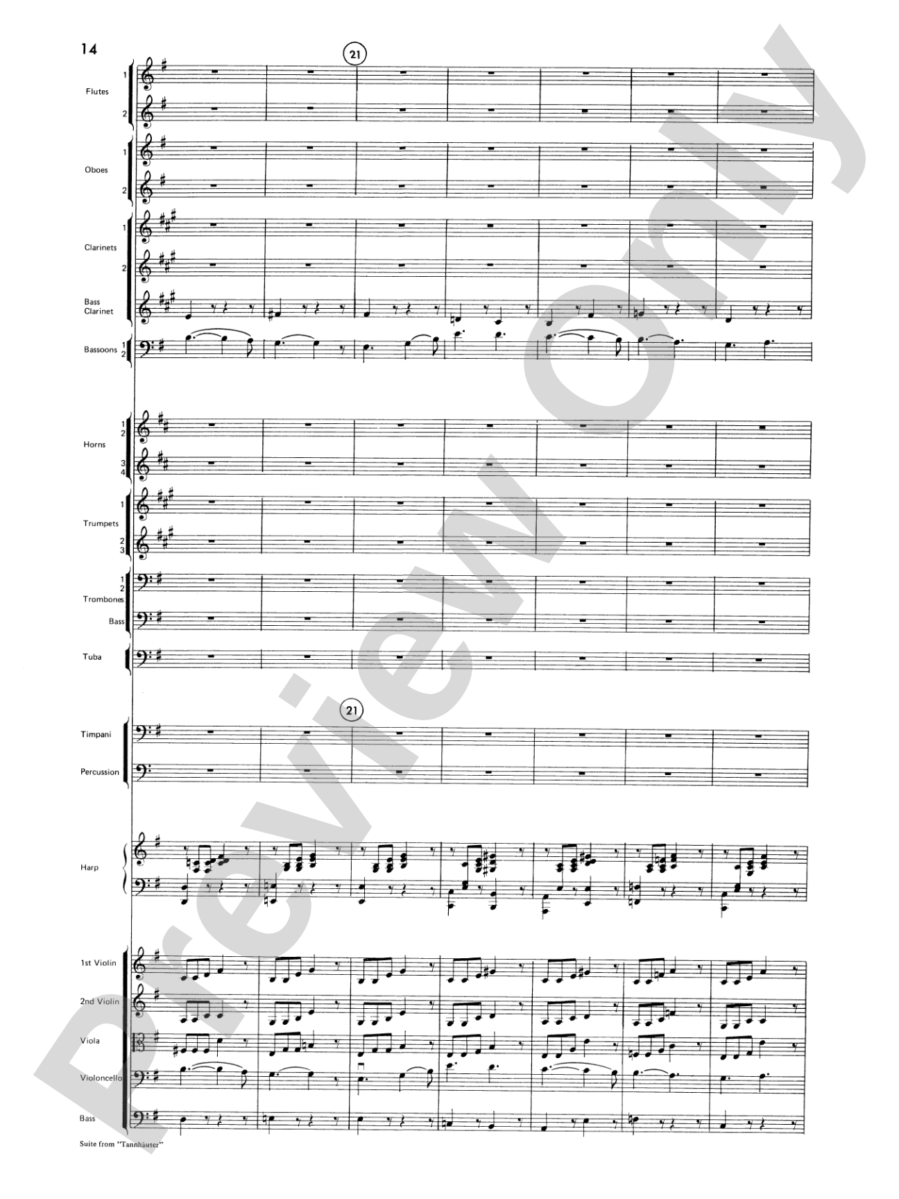 Suite from Tannhäuser: Full Orchestra Conductor Score & Parts
