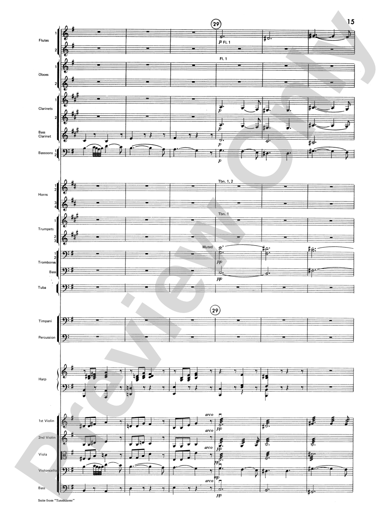 Suite from Tannhäuser: Full Orchestra Conductor Score & Parts