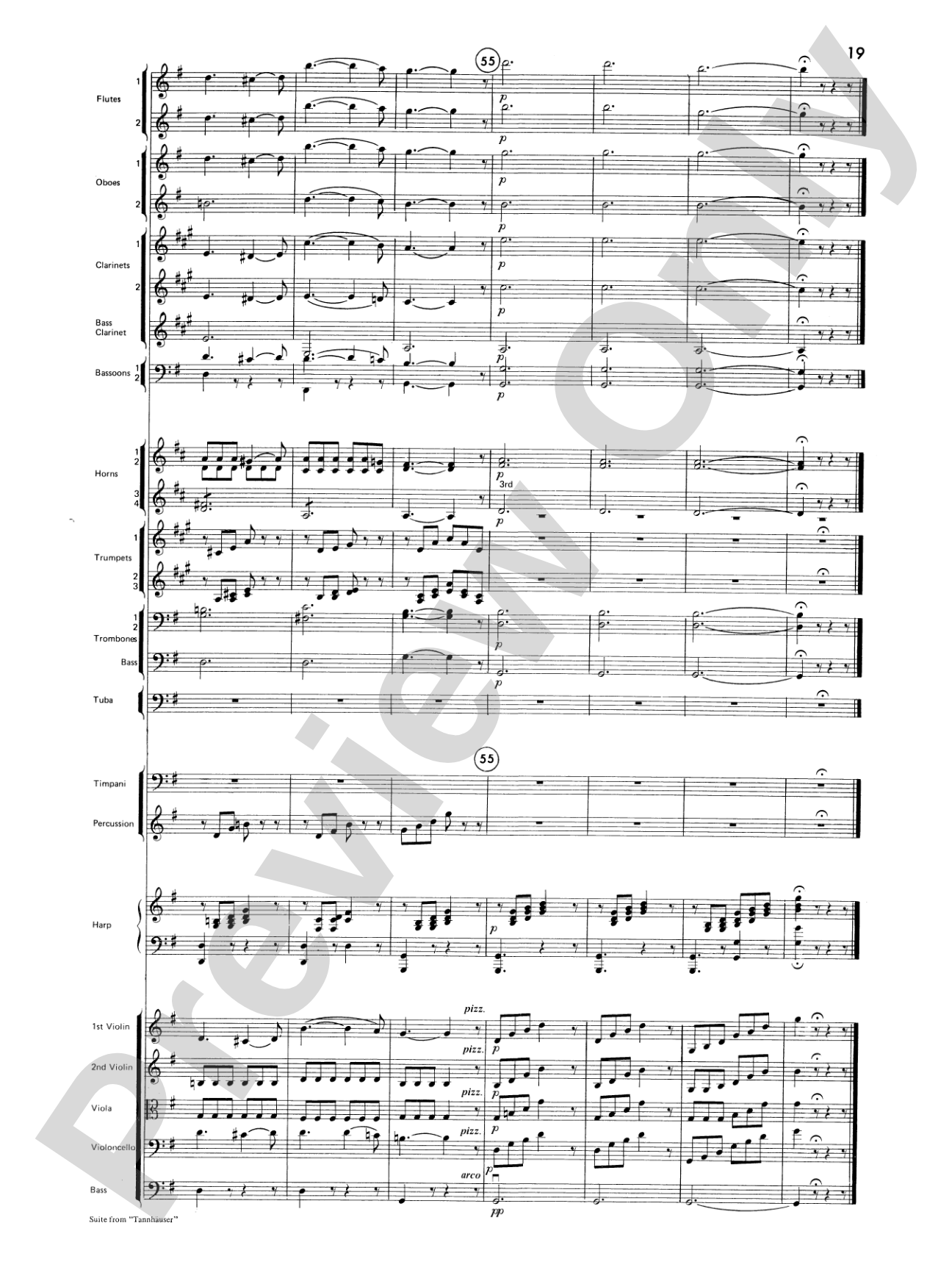 Suite from Tannhäuser: Full Orchestra Conductor Score & Parts
