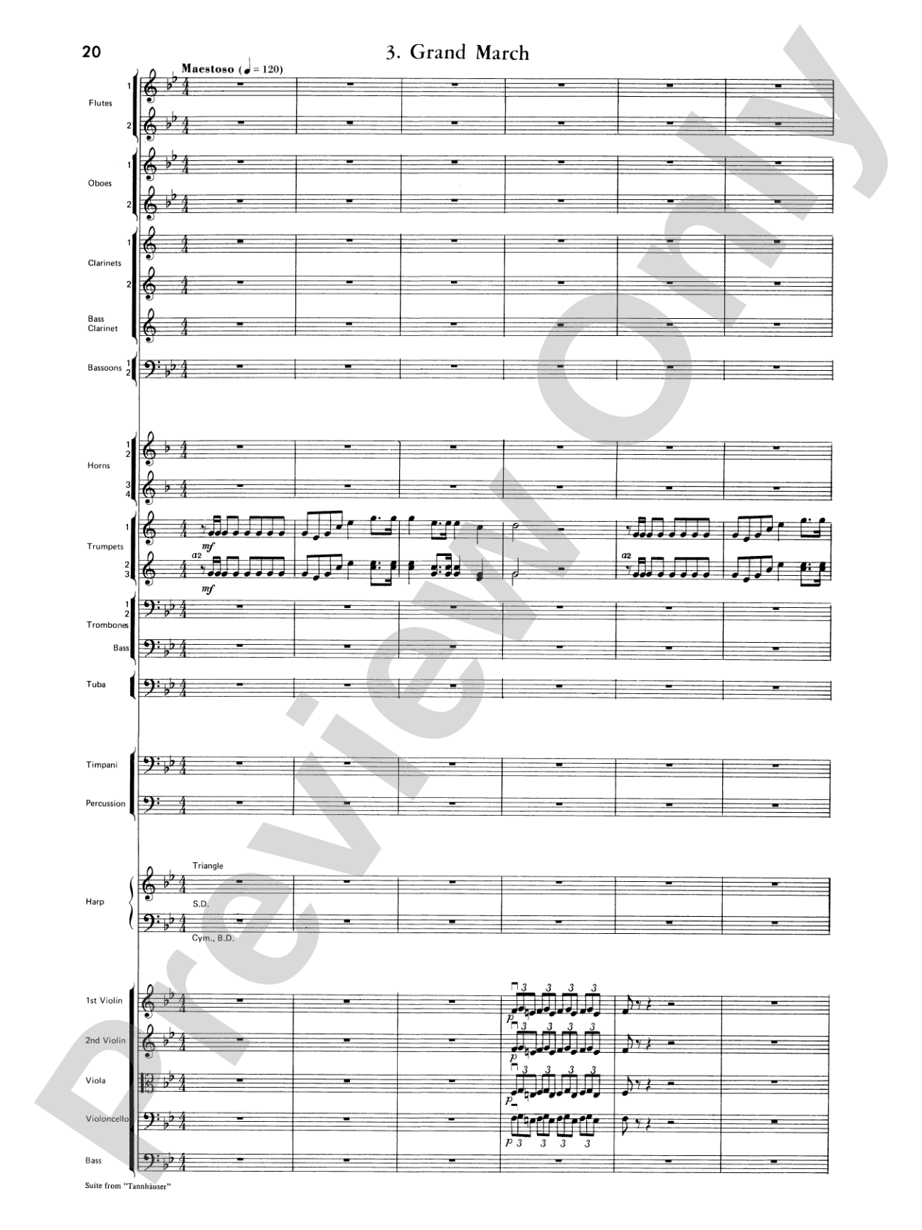 Suite from Tannhäuser: Full Orchestra Conductor Score & Parts