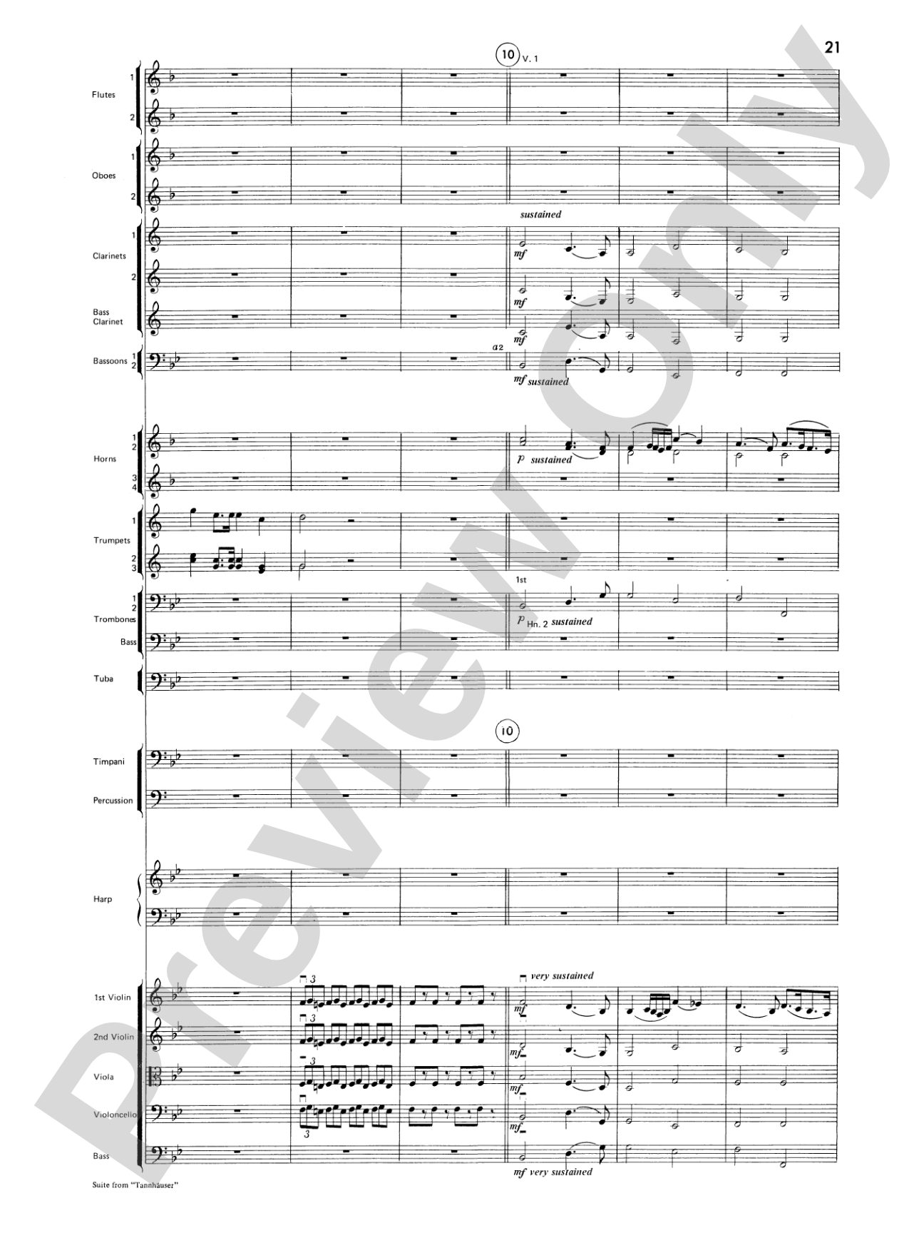 Suite from Tannhäuser: Full Orchestra Conductor Score & Parts