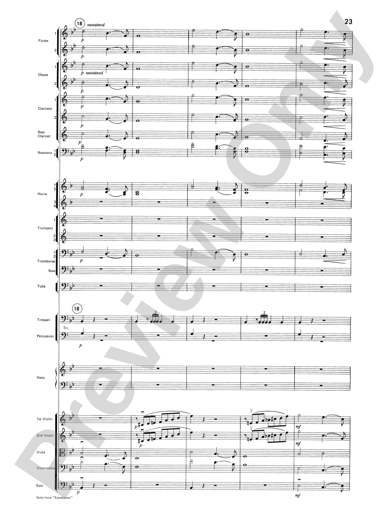 Suite from Tannhäuser: Full Orchestra Conductor Score & Parts