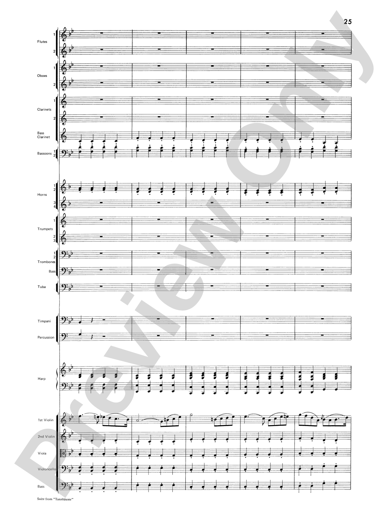 Suite from Tannhäuser: Full Orchestra Conductor Score & Parts