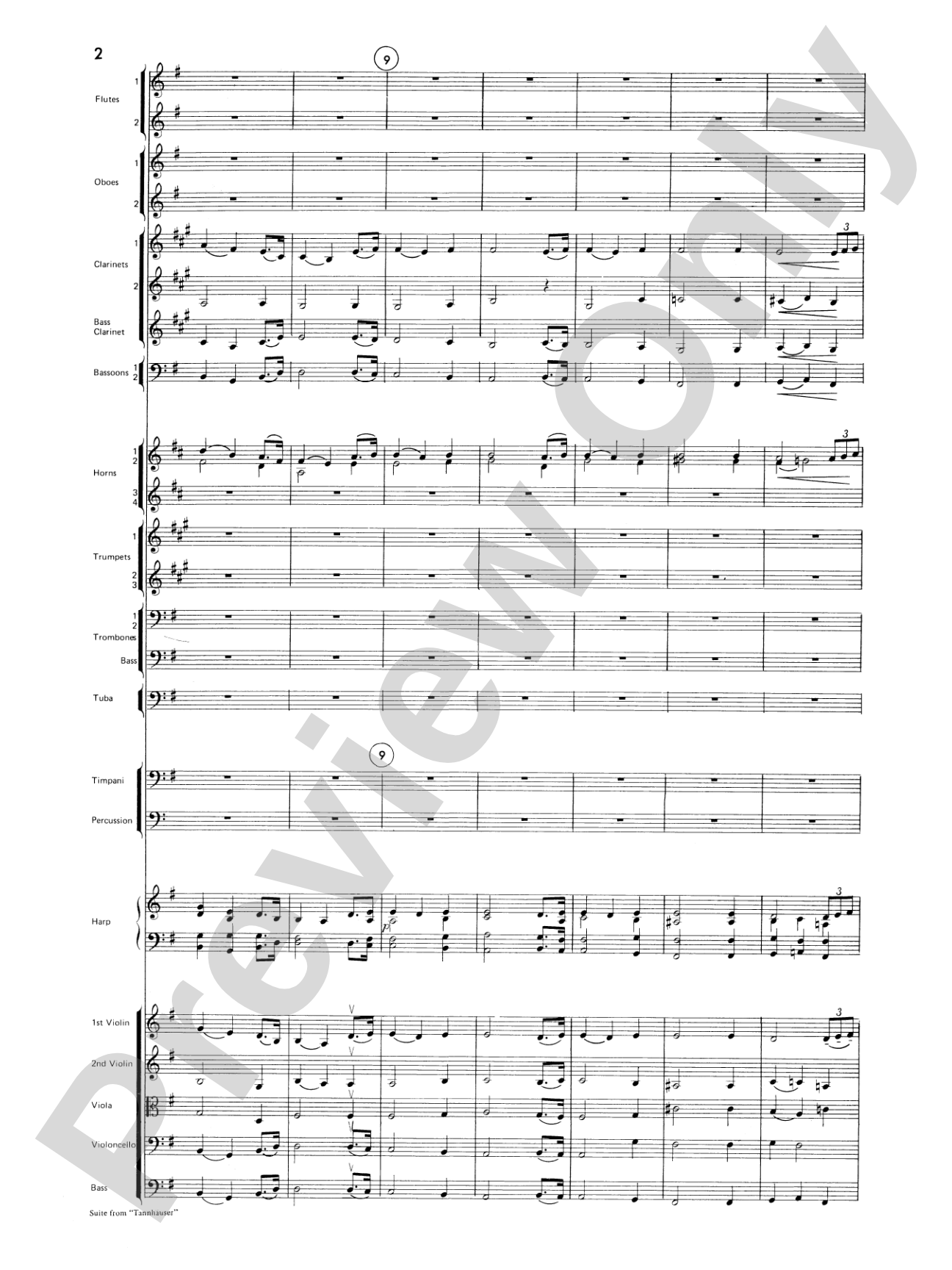 Suite from Tannhäuser: Full Orchestra Conductor Score & Parts