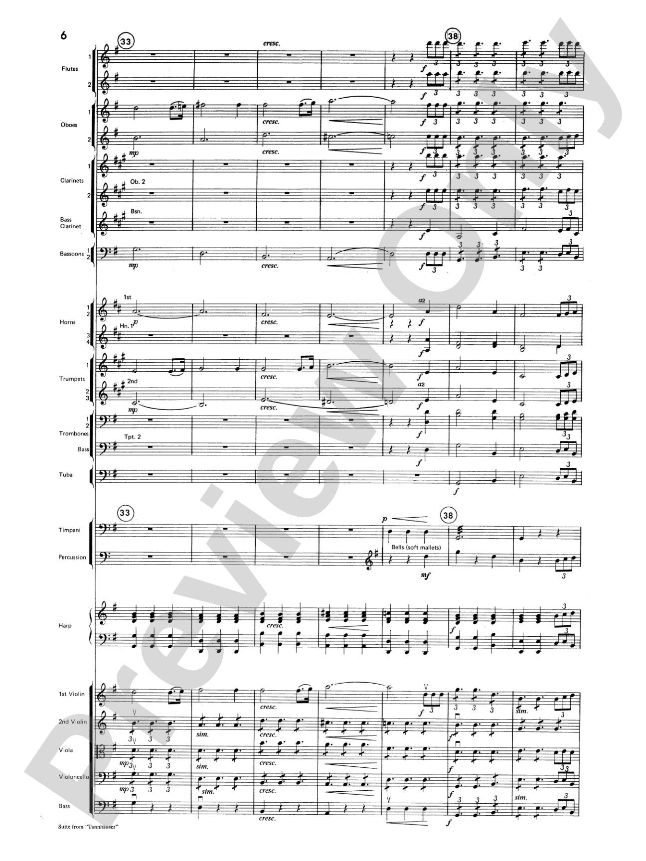 Suite from Tannhäuser: Full Orchestra Conductor Score & Parts