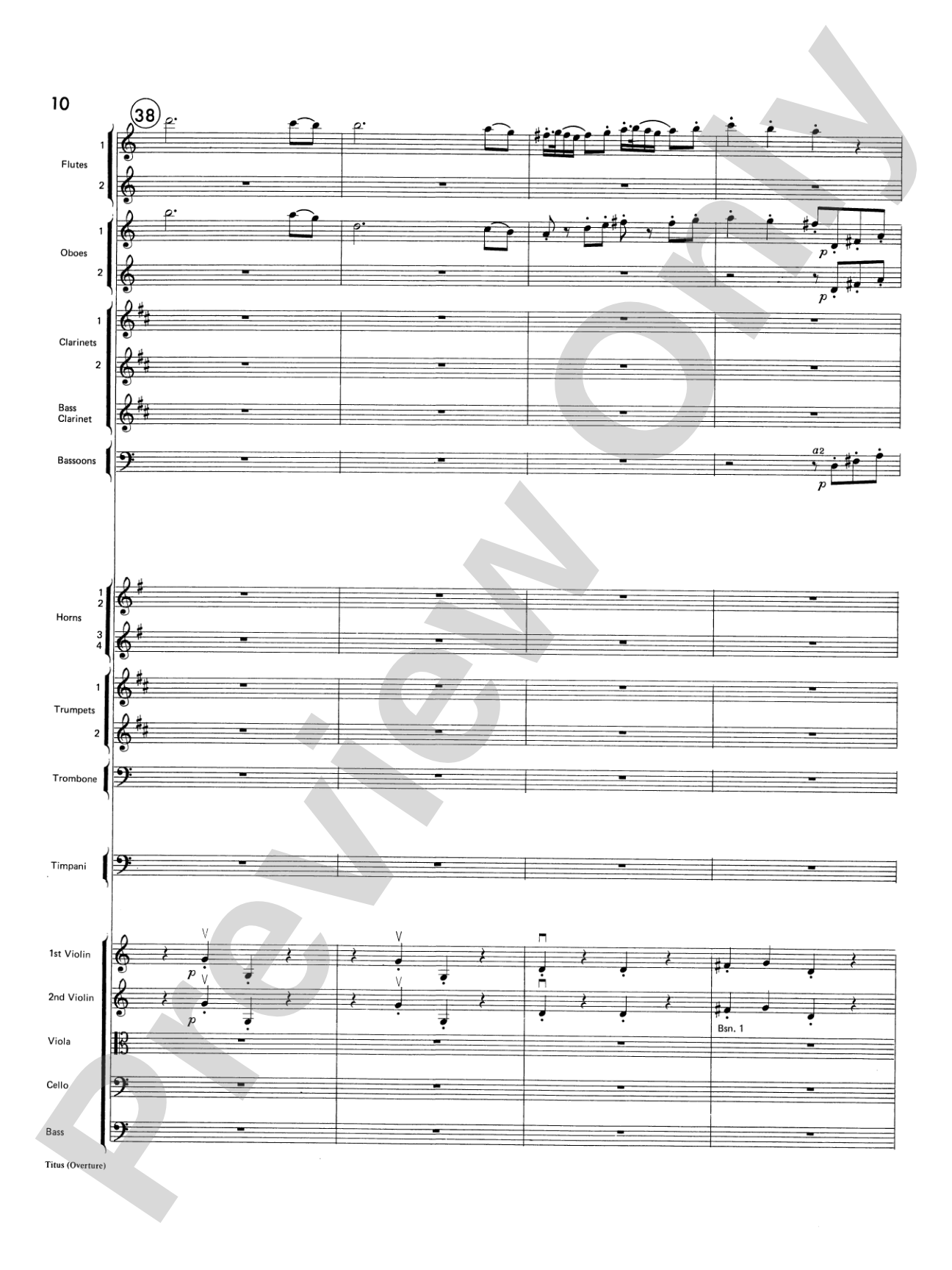 Titus Overture: Score