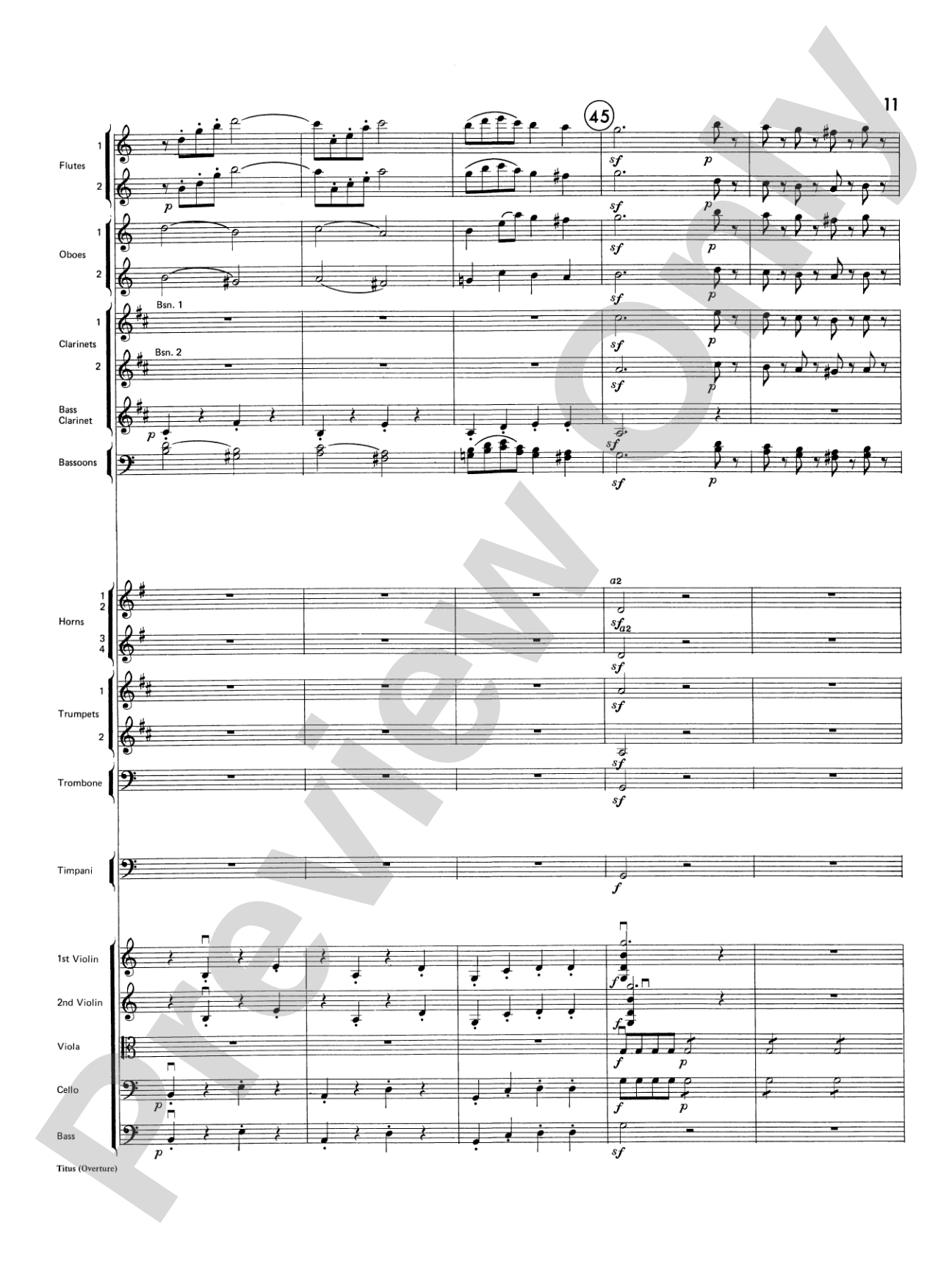 Titus Overture: Score