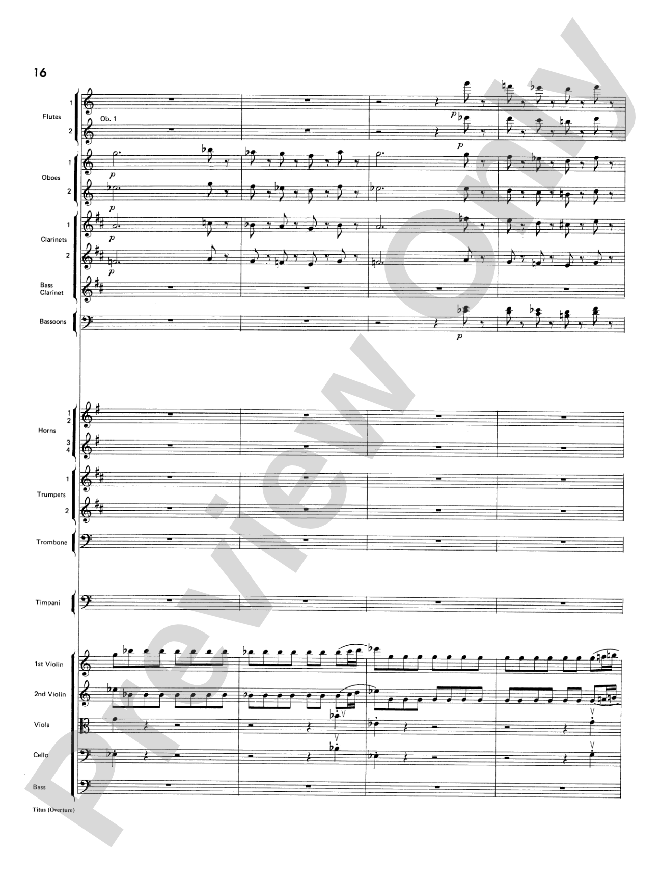 Titus Overture: Score