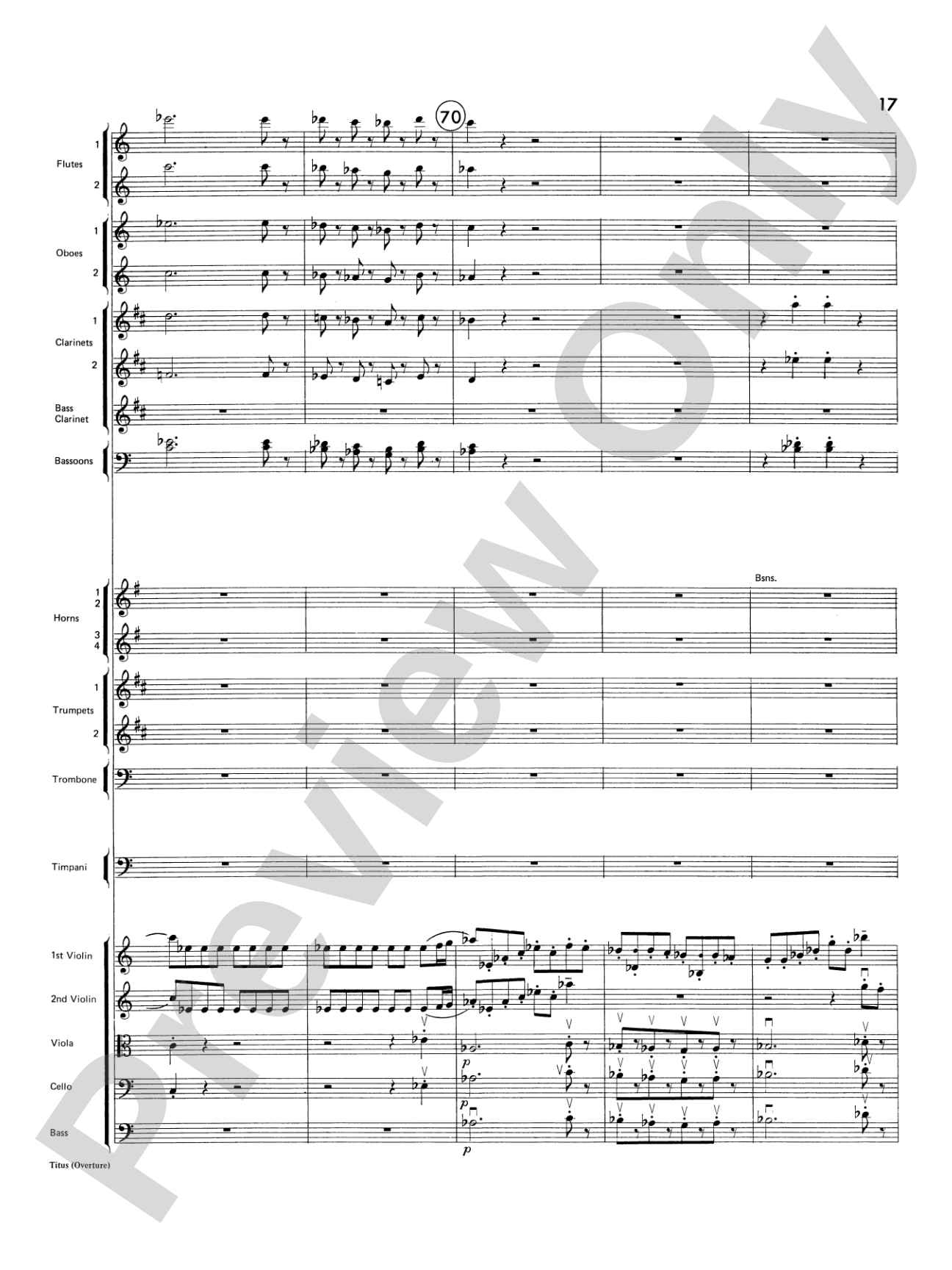 Titus Overture: Score