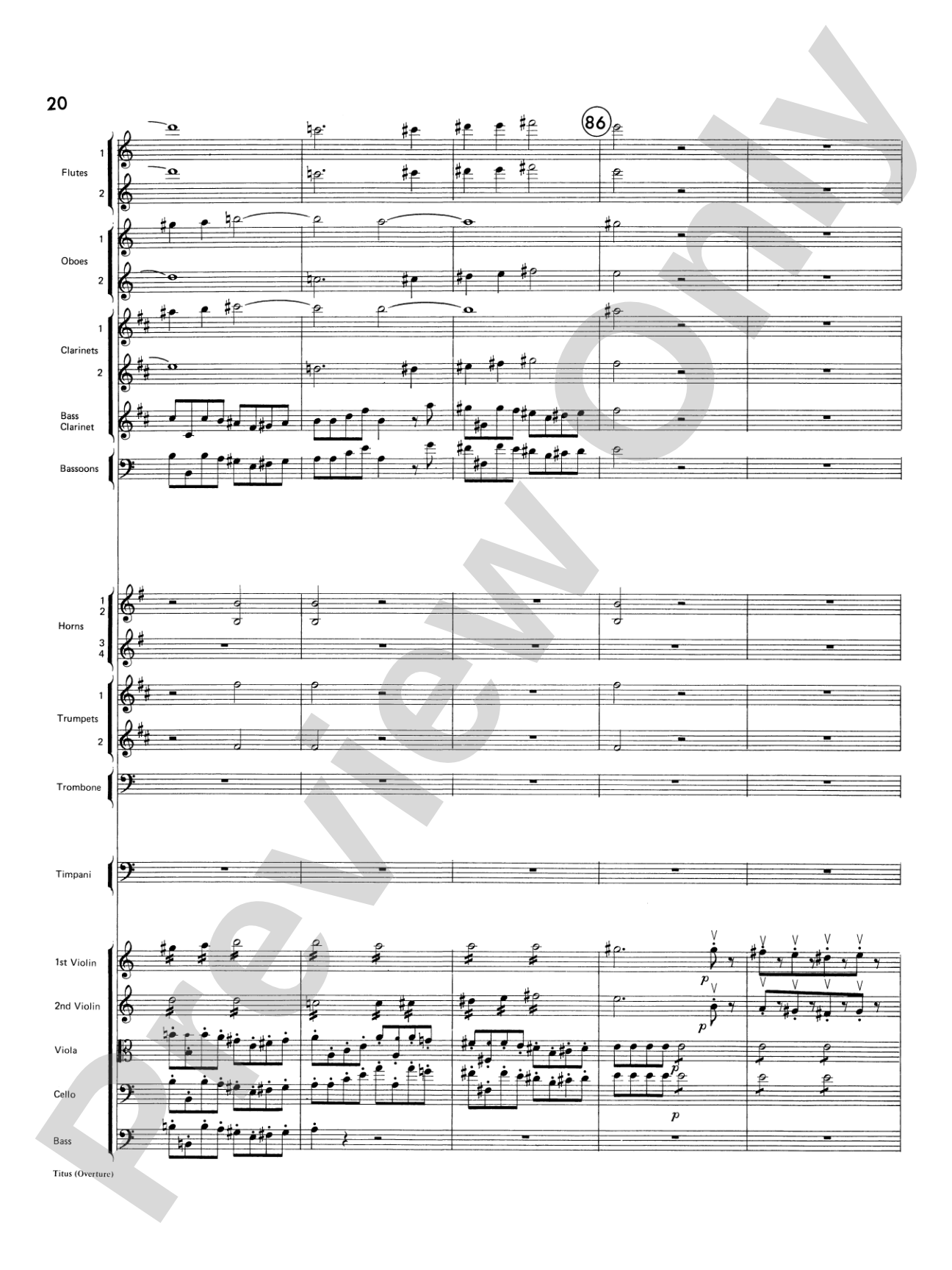 Titus Overture: Score