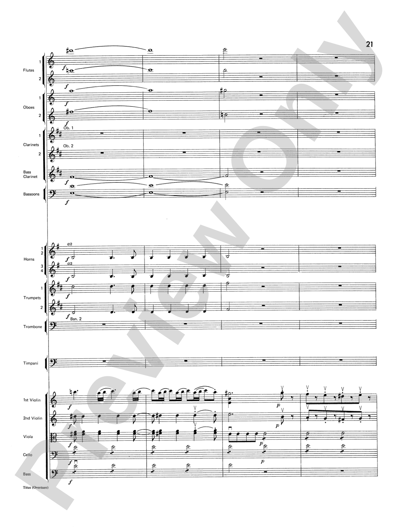 Titus Overture: Score