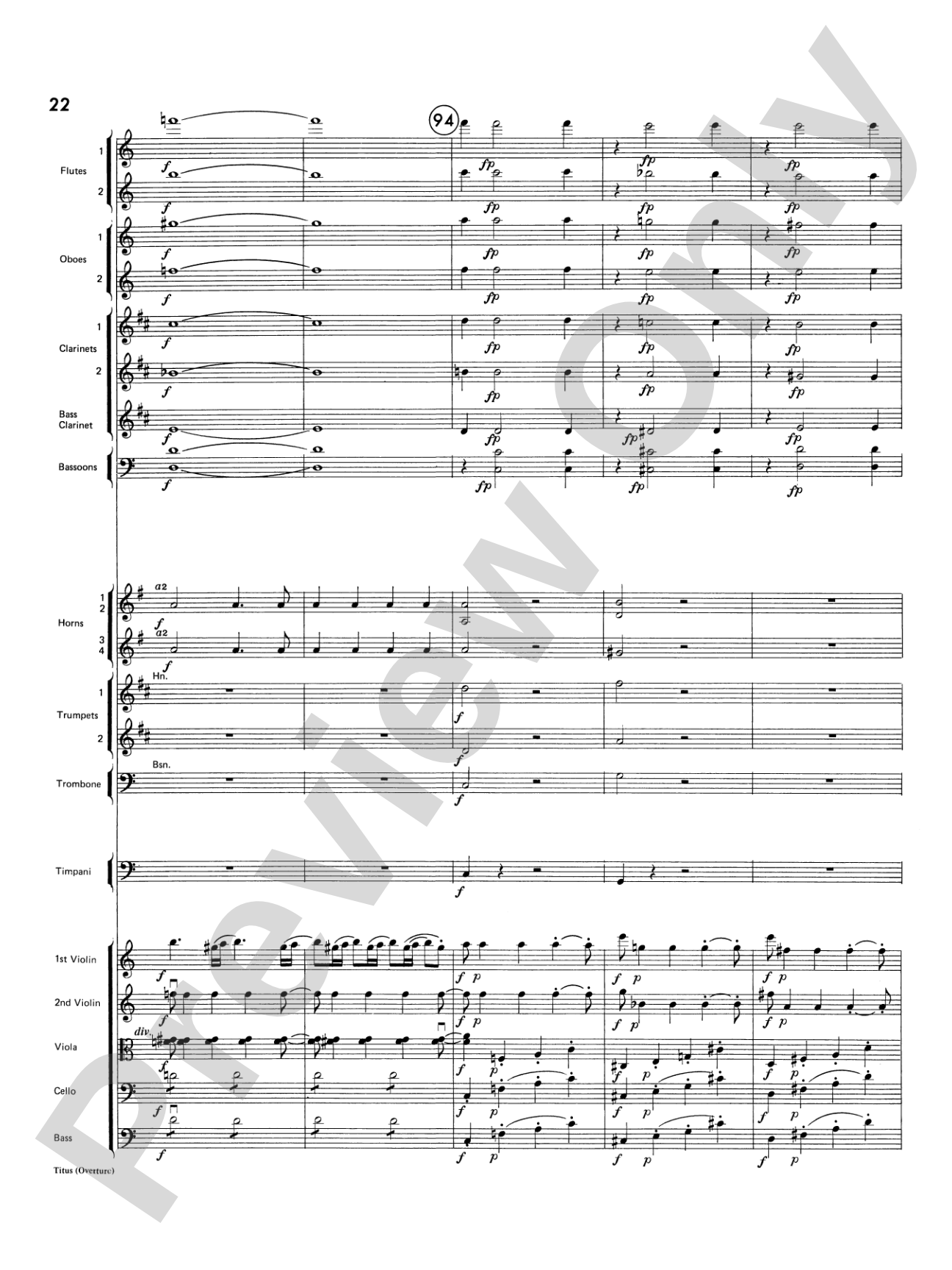 Titus Overture: Score