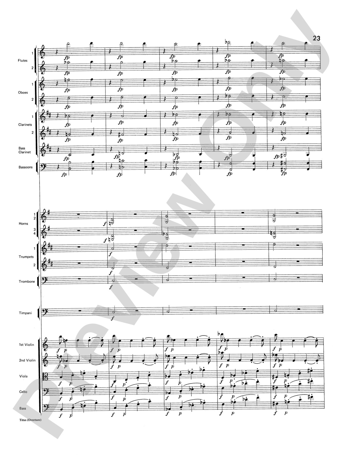 Titus Overture: Score