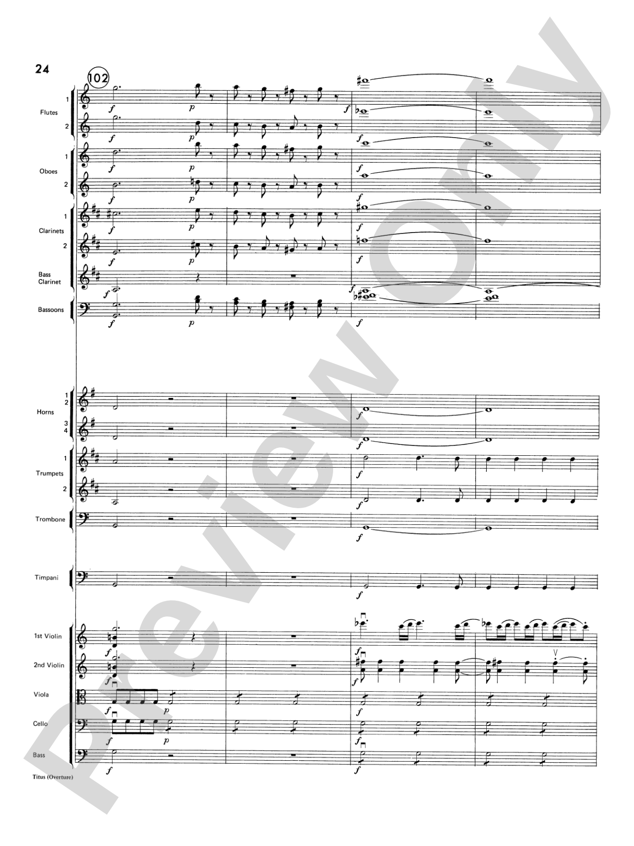 Titus Overture: Score