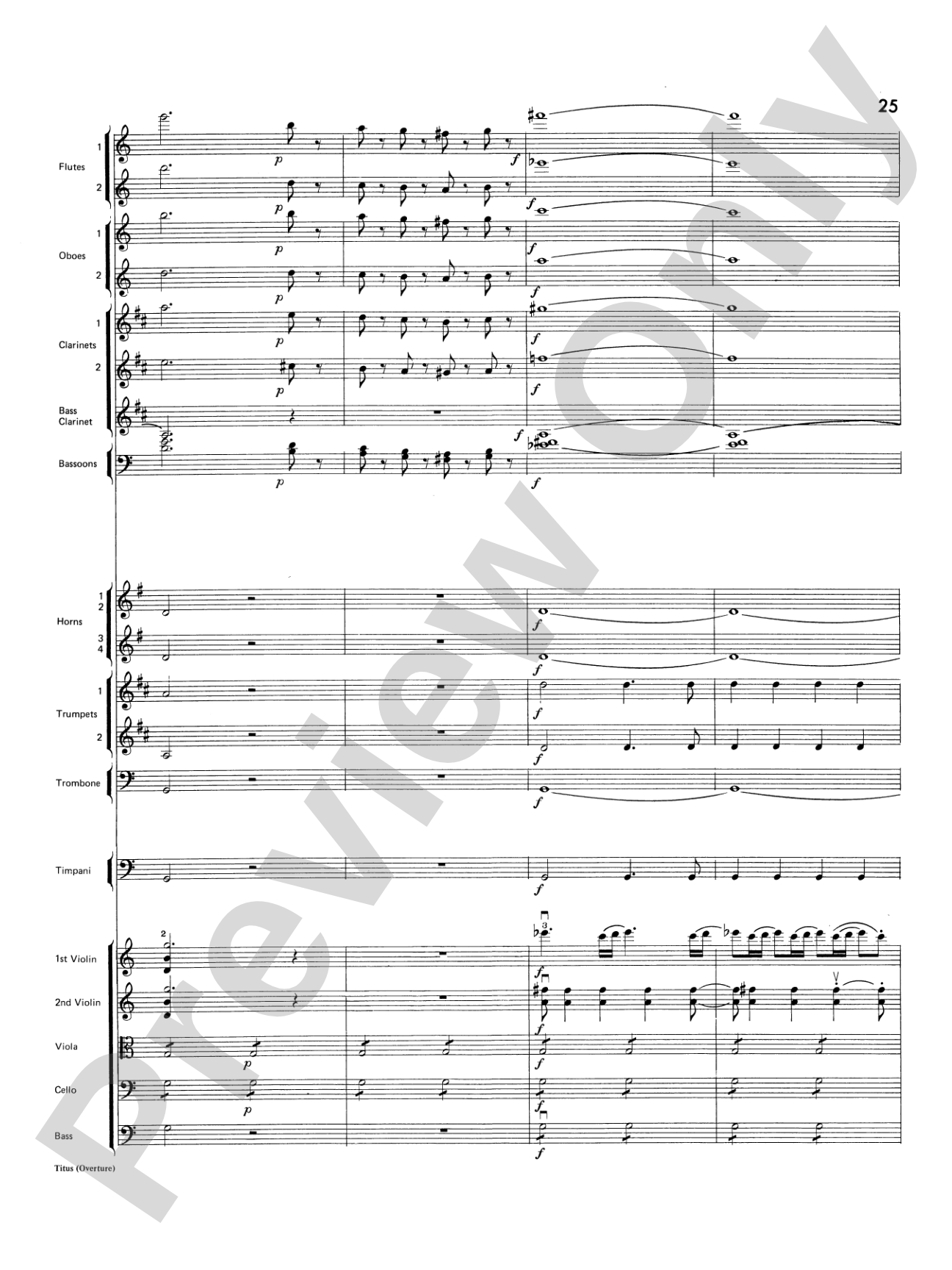 Titus Overture: Score