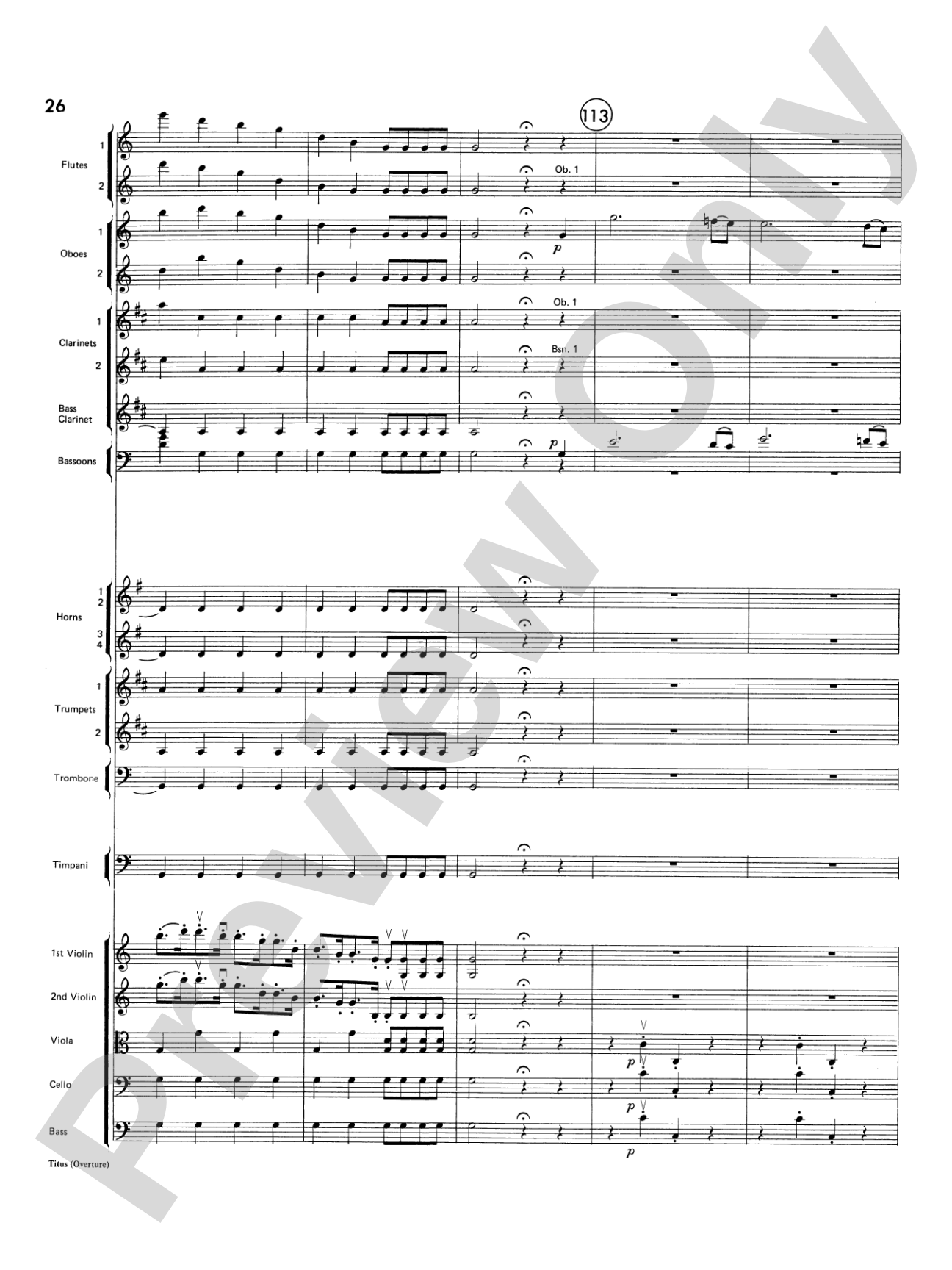 Titus Overture: Score