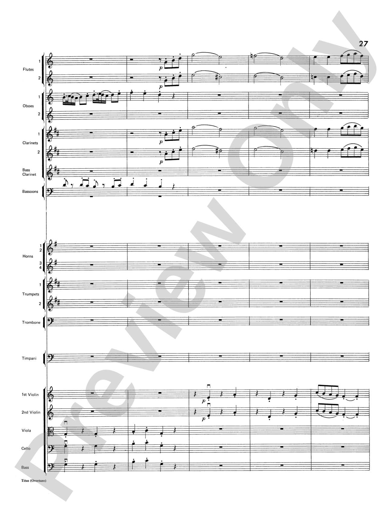 Titus Overture: Score