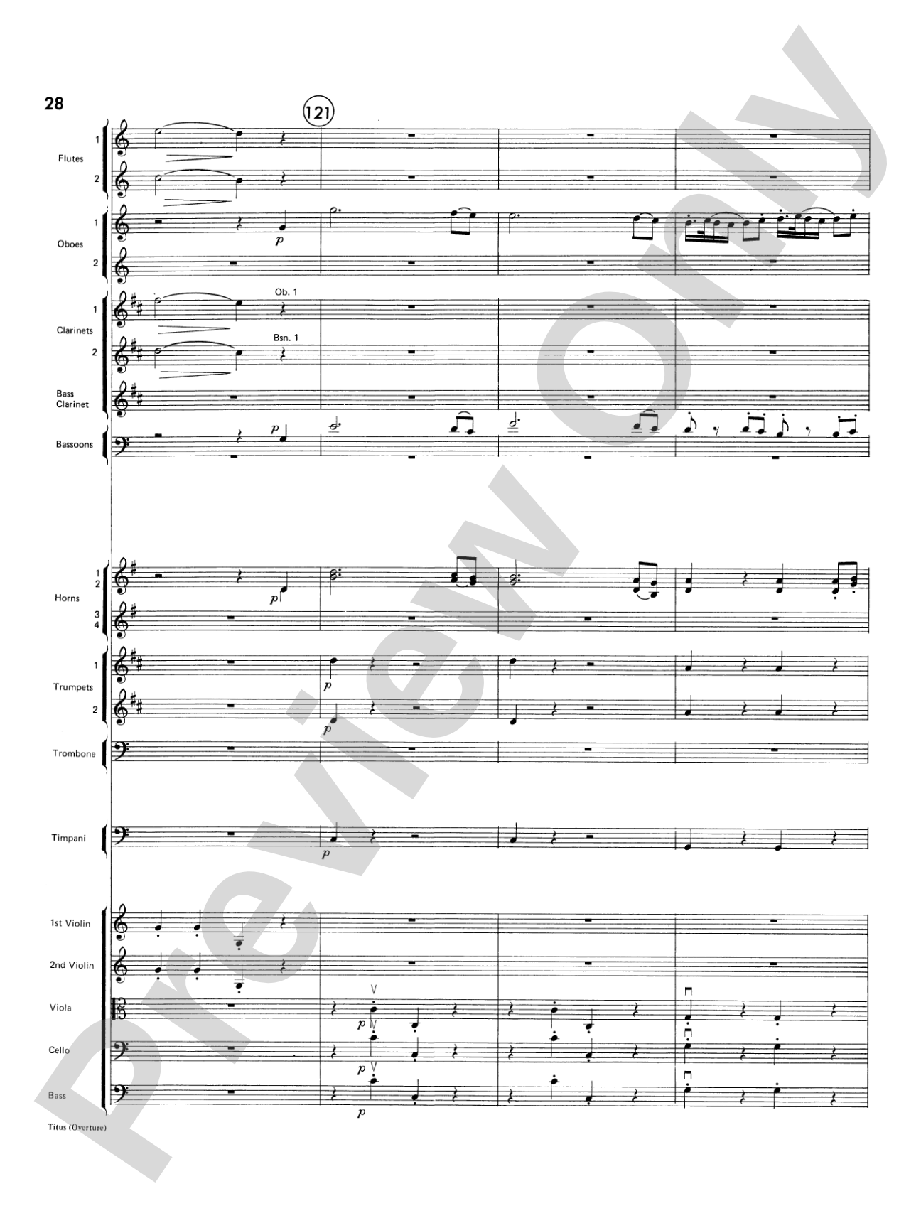 Titus Overture: Score