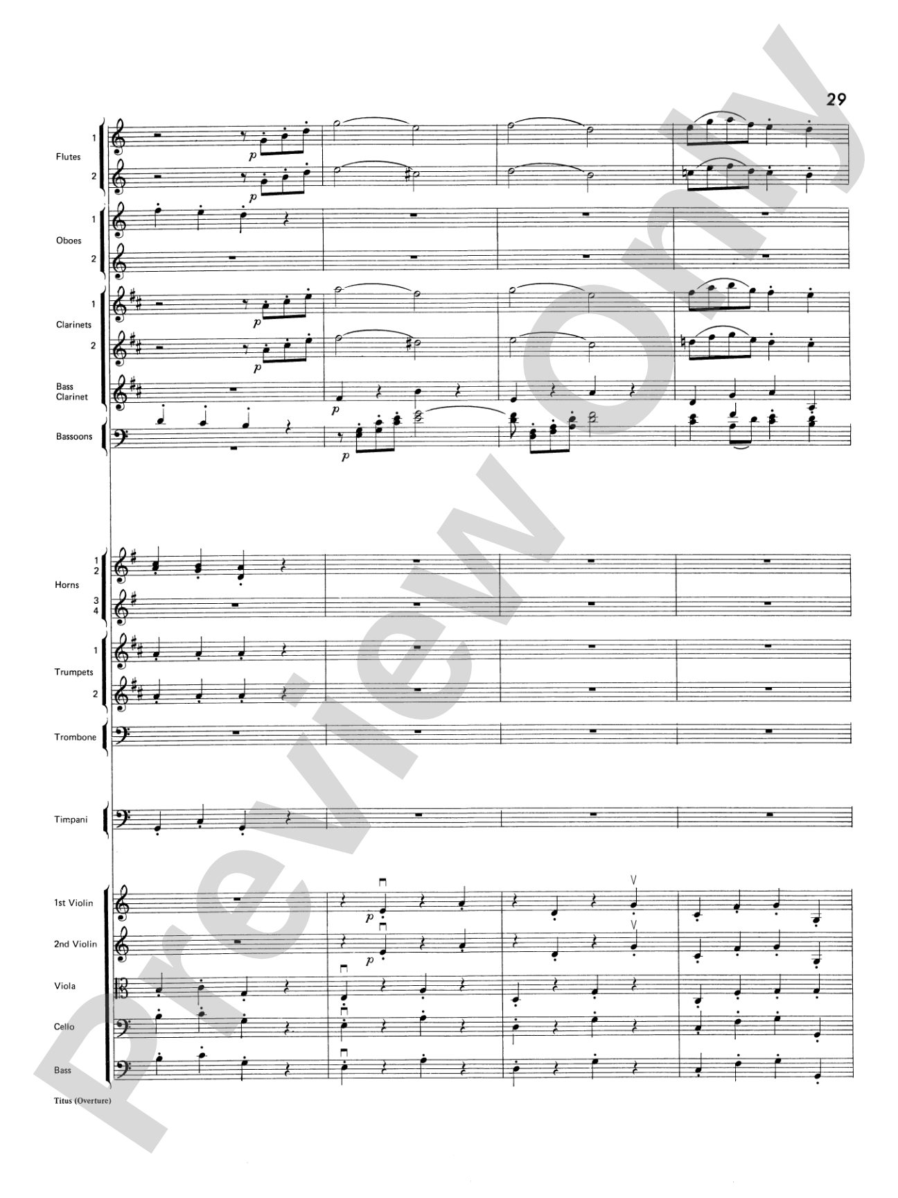 Titus Overture: Score