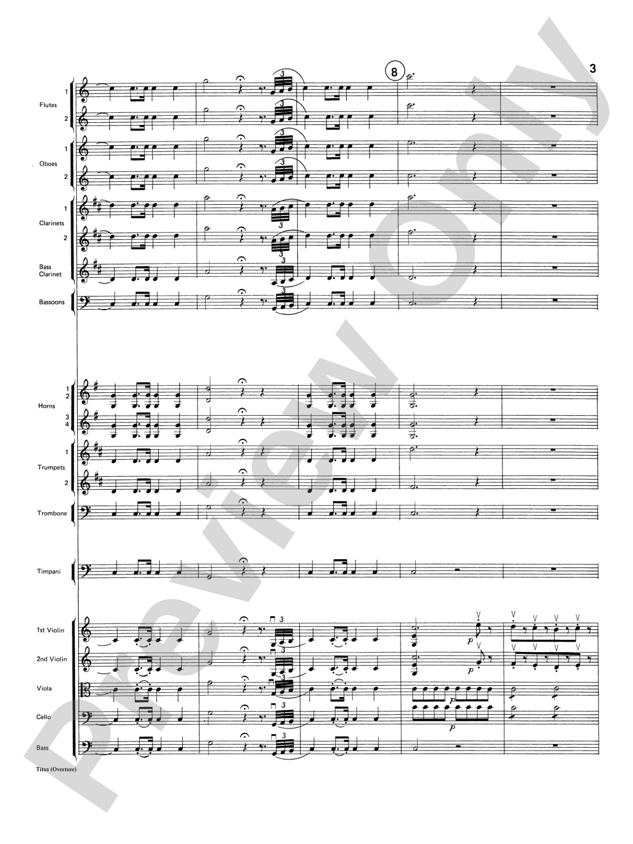 Titus Overture: Score