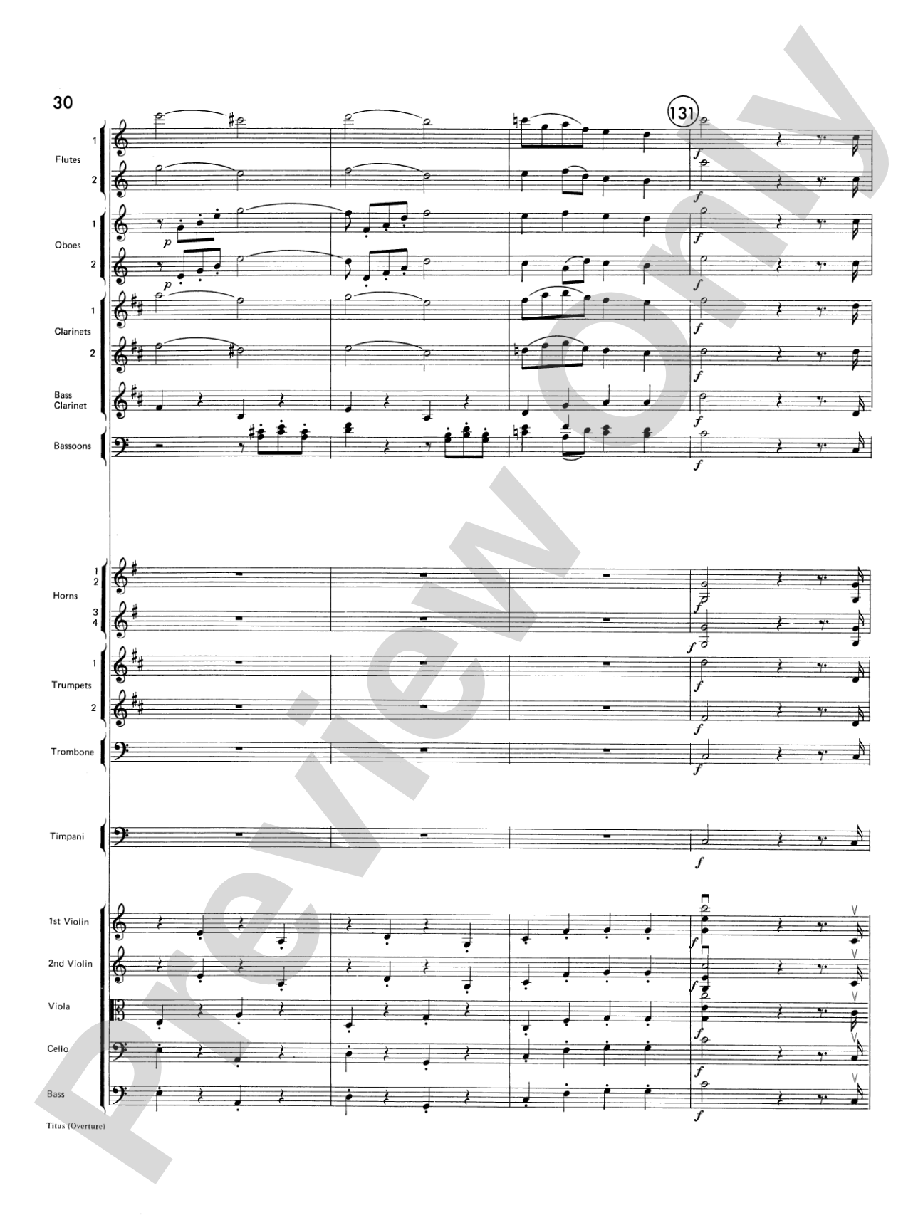 Titus Overture: Score