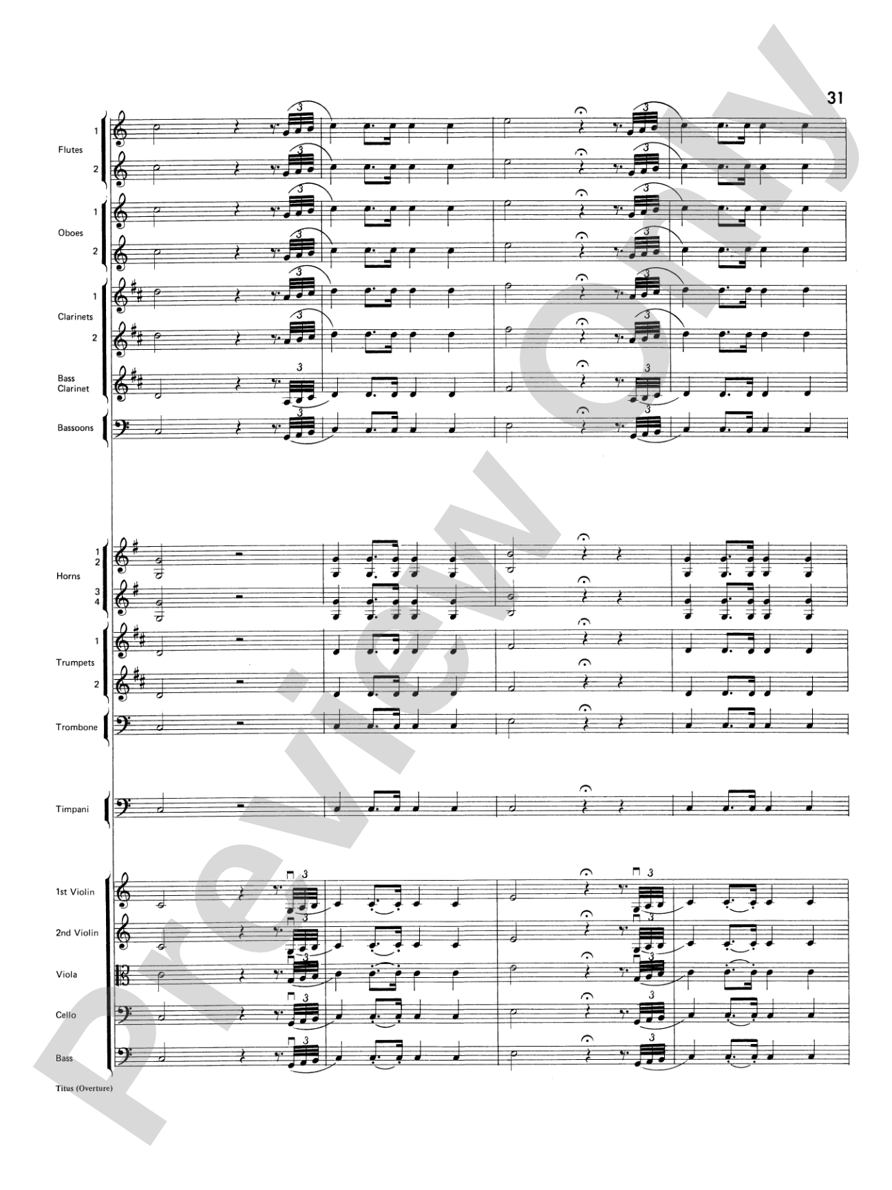 Titus Overture: Score