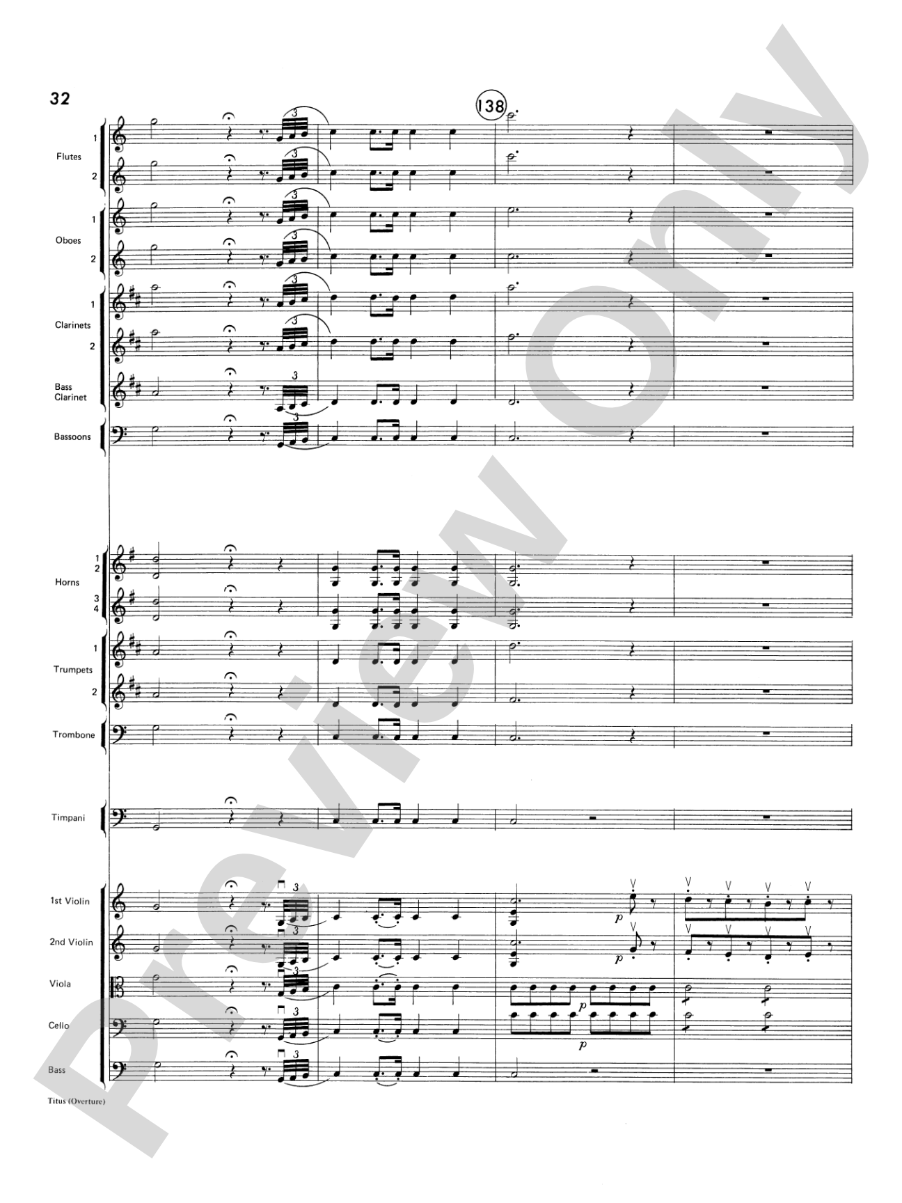 Titus Overture: Score