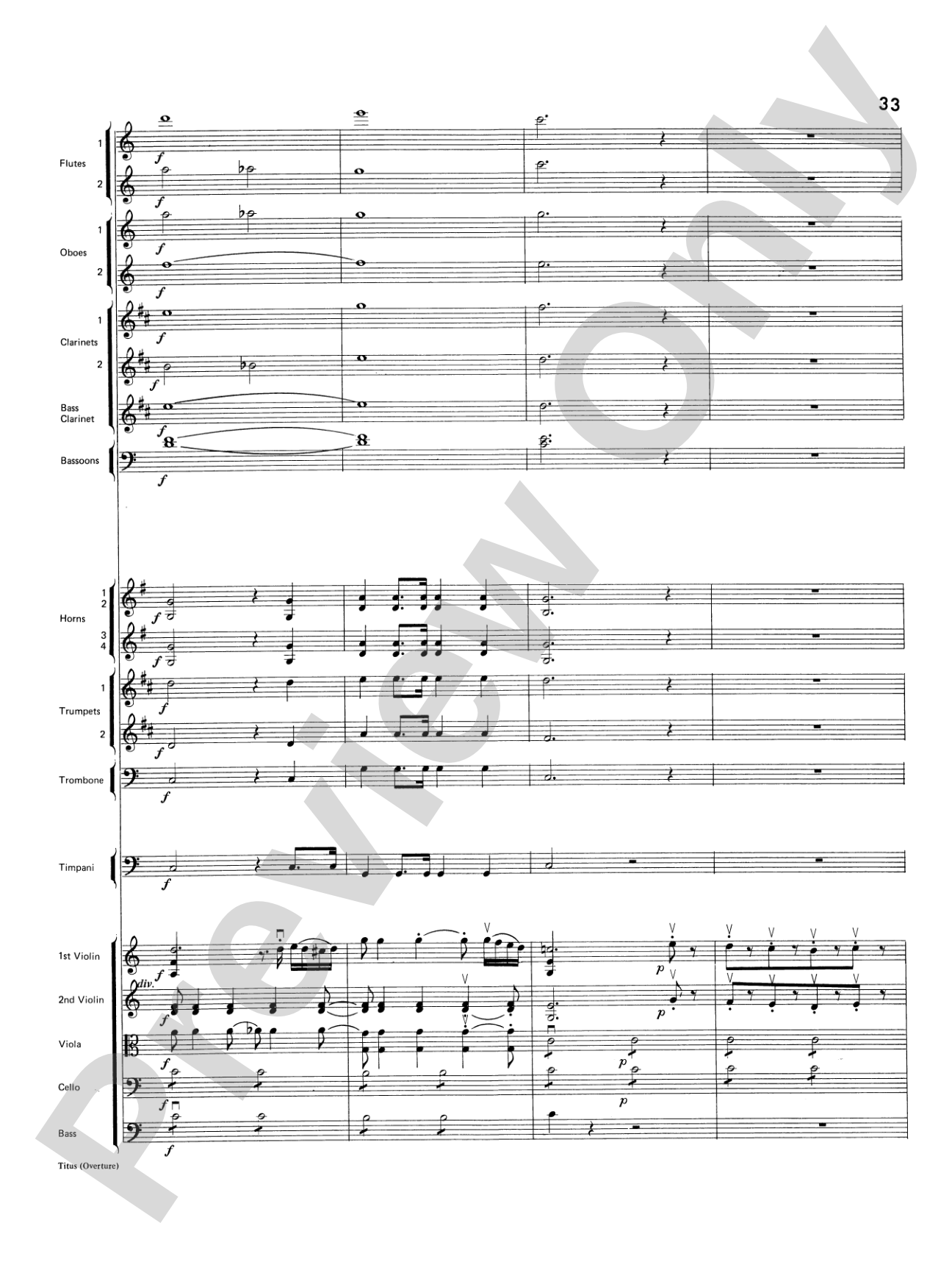 Titus Overture: Score