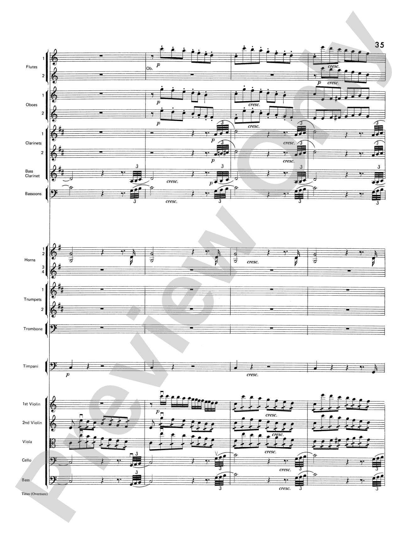 Titus Overture: Score
