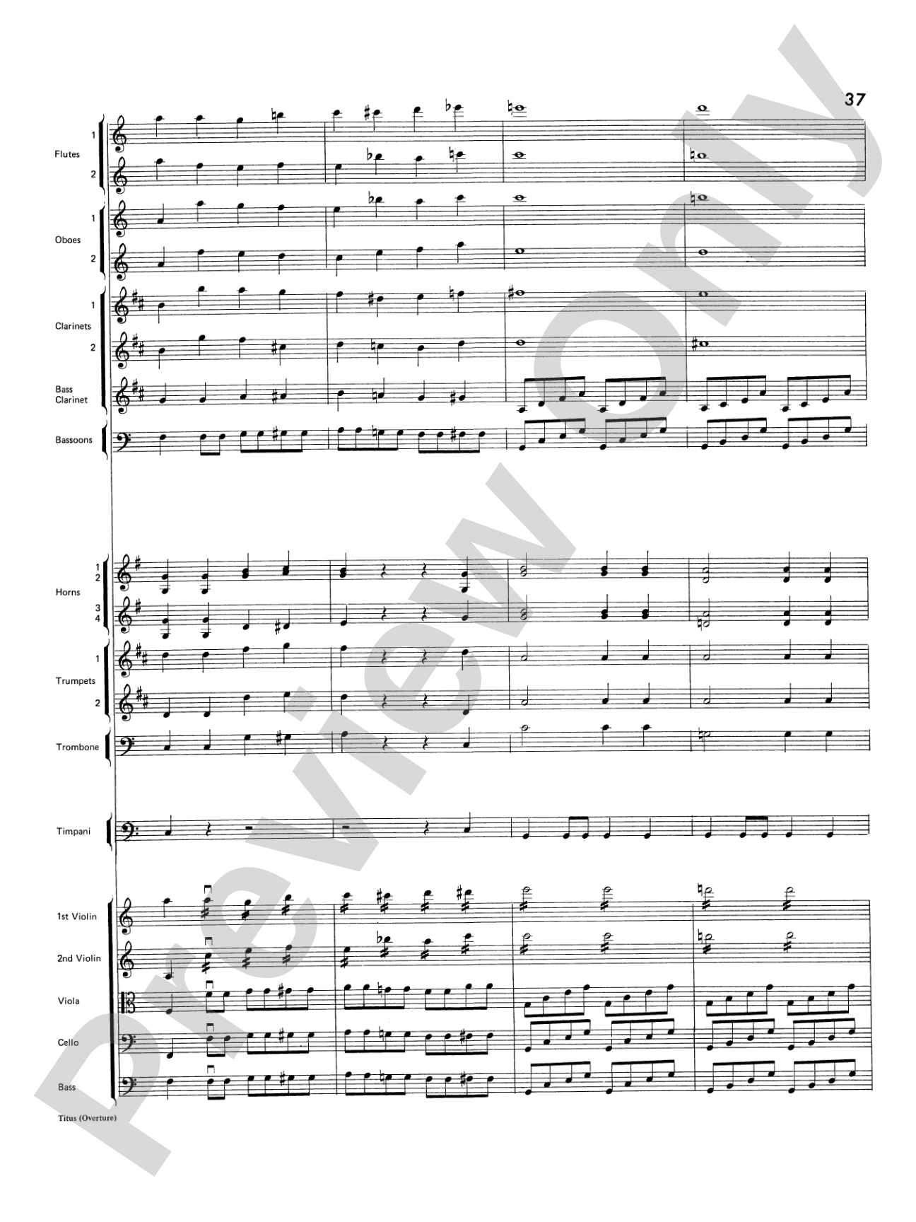 Titus Overture: Score